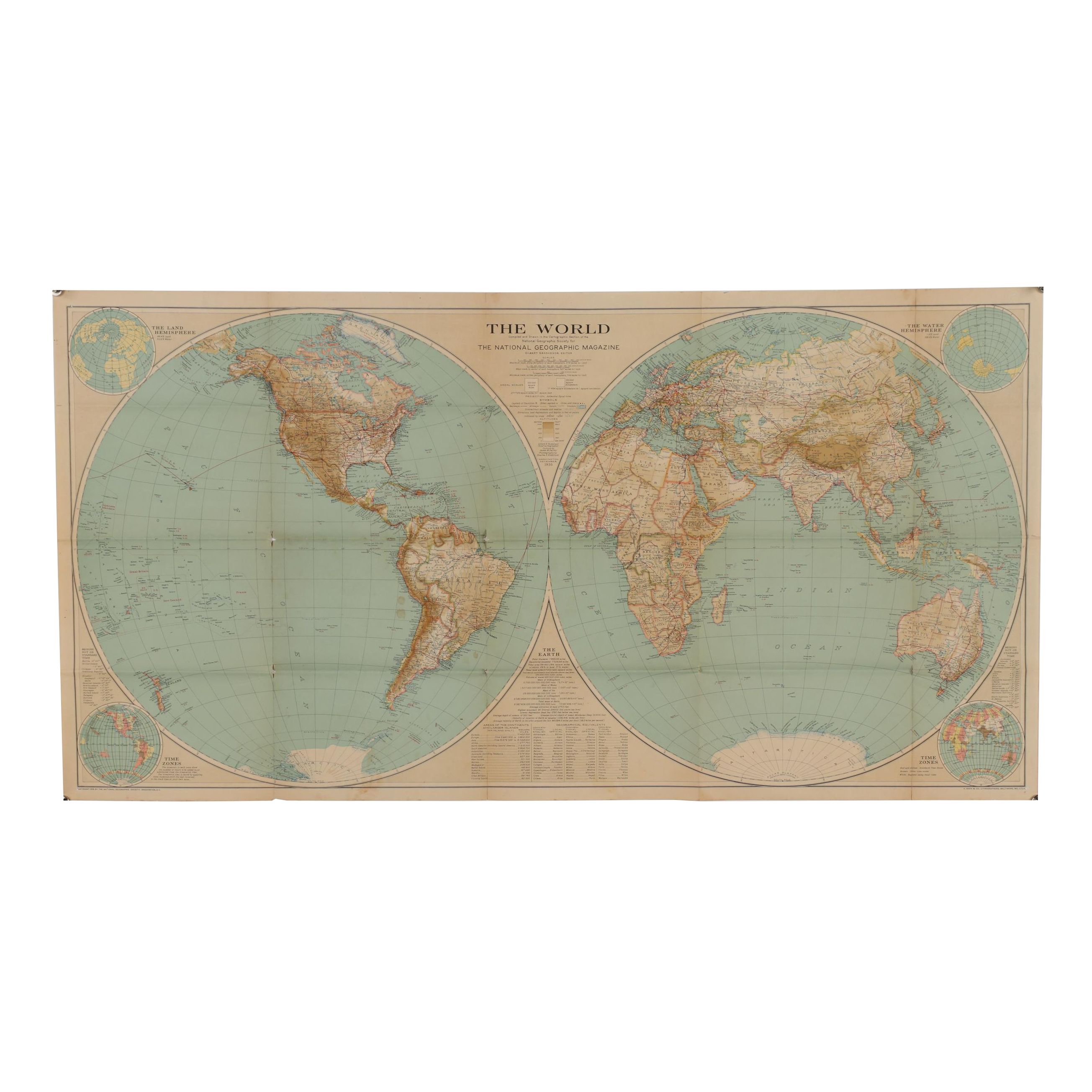 National Geographic 1935 "The World" Map