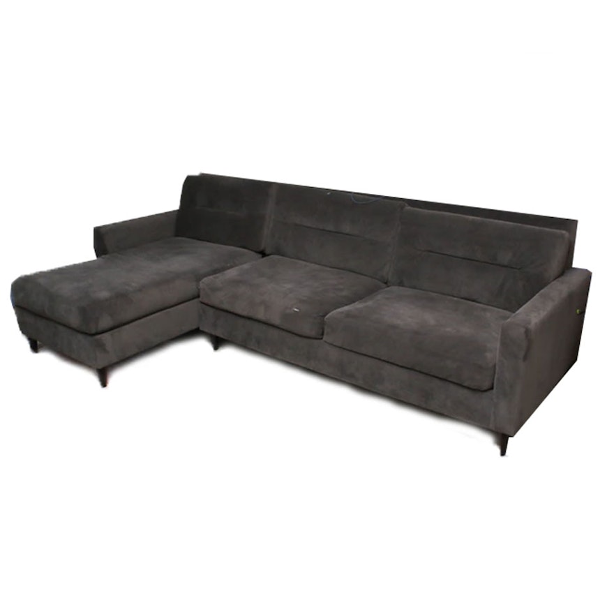 Bauhaus Microsuede Upholstered Sectional Sofa, Contemporary