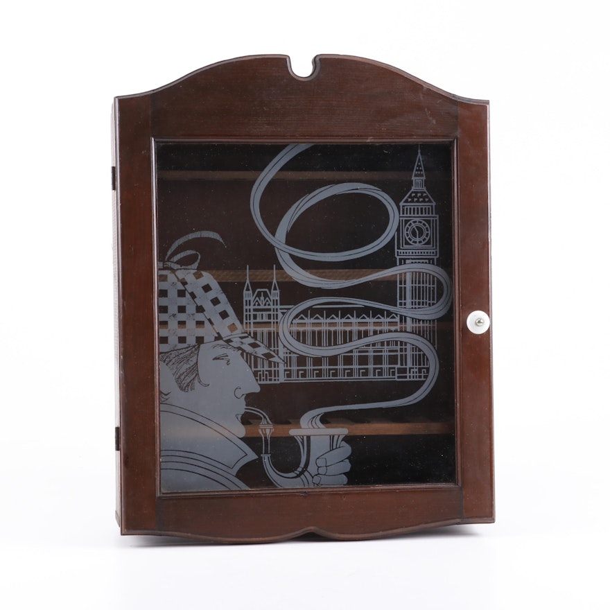 Sherlock Holmes Smoking Pipe Display Cabinet