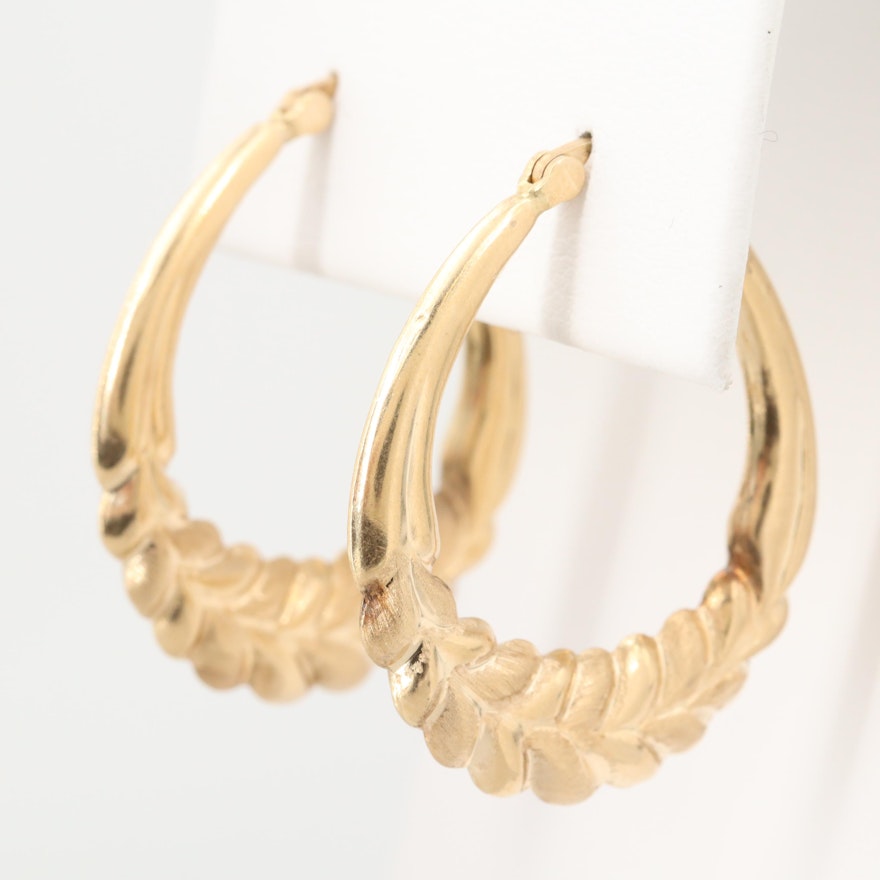 14K Yellow Gold Hoop Earrings