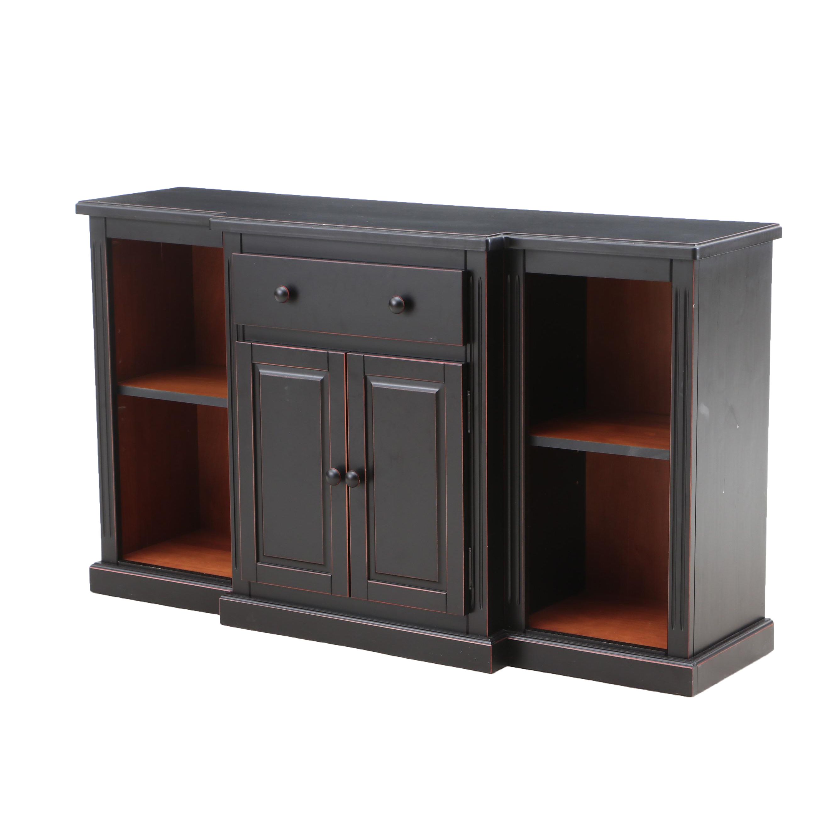 Contemporary Pier 1 Black Lacquer Wood Cabinet