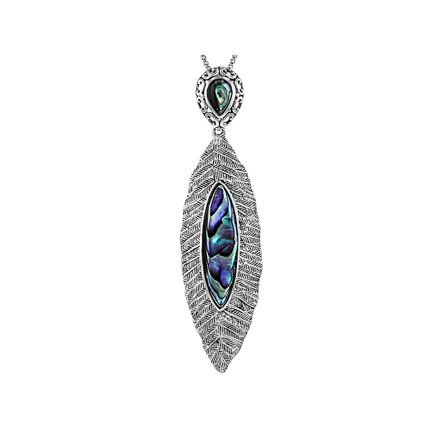 Sterling Silver Abalone Pendant with Chain