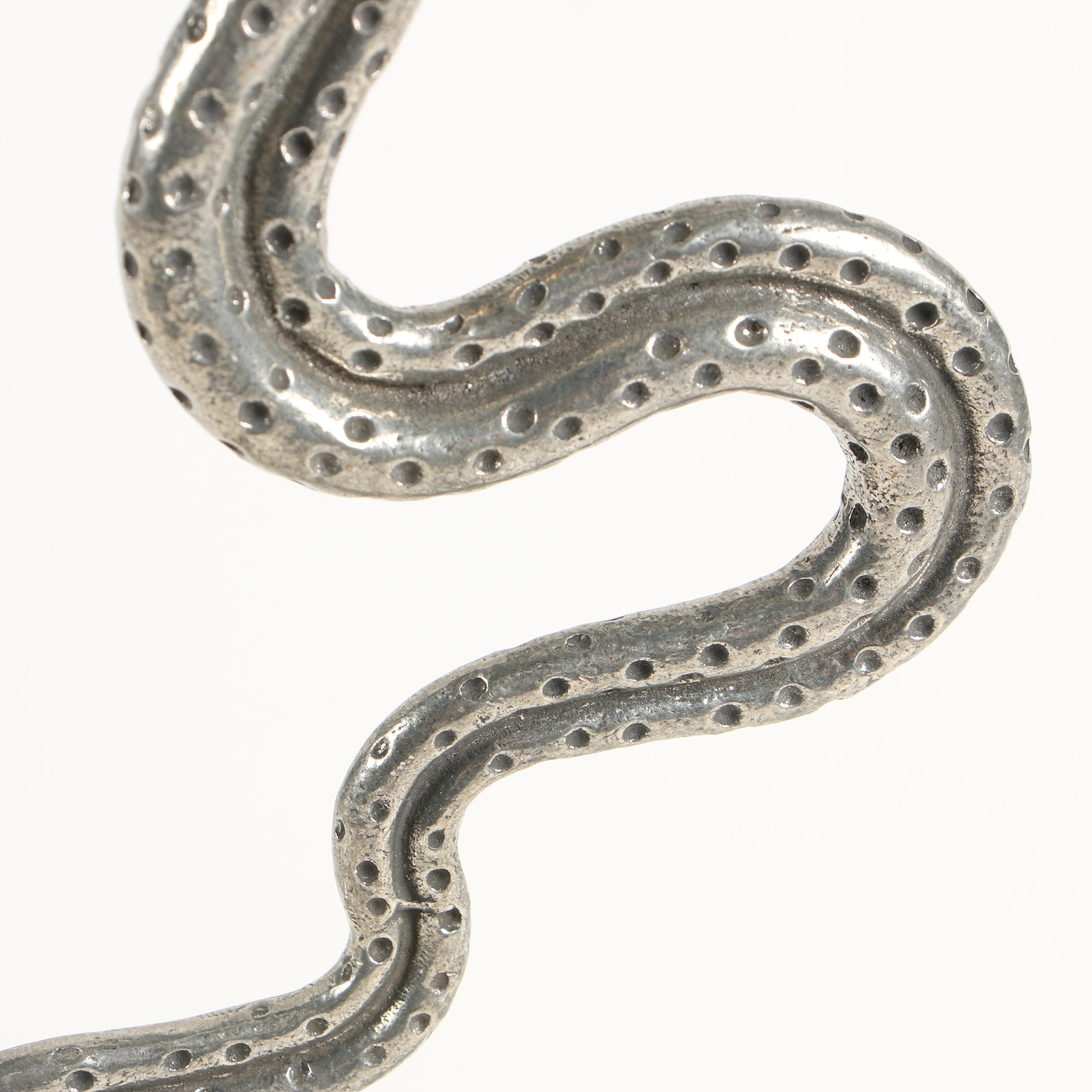 Patrick Meyer Modernist Serpentine Cast Pewter Candlesticks