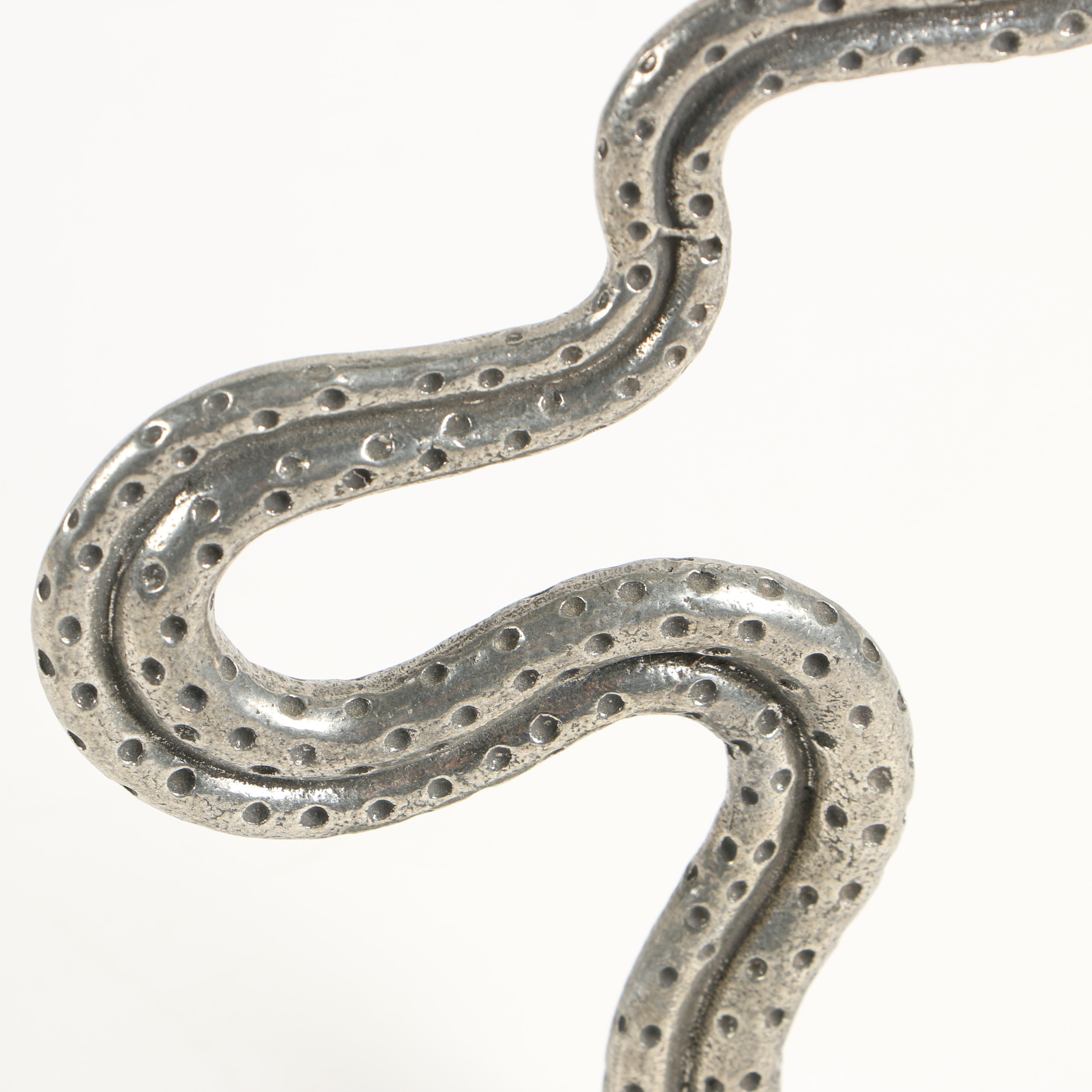 Patrick Meyer Modernist Serpentine Cast Pewter Candlesticks