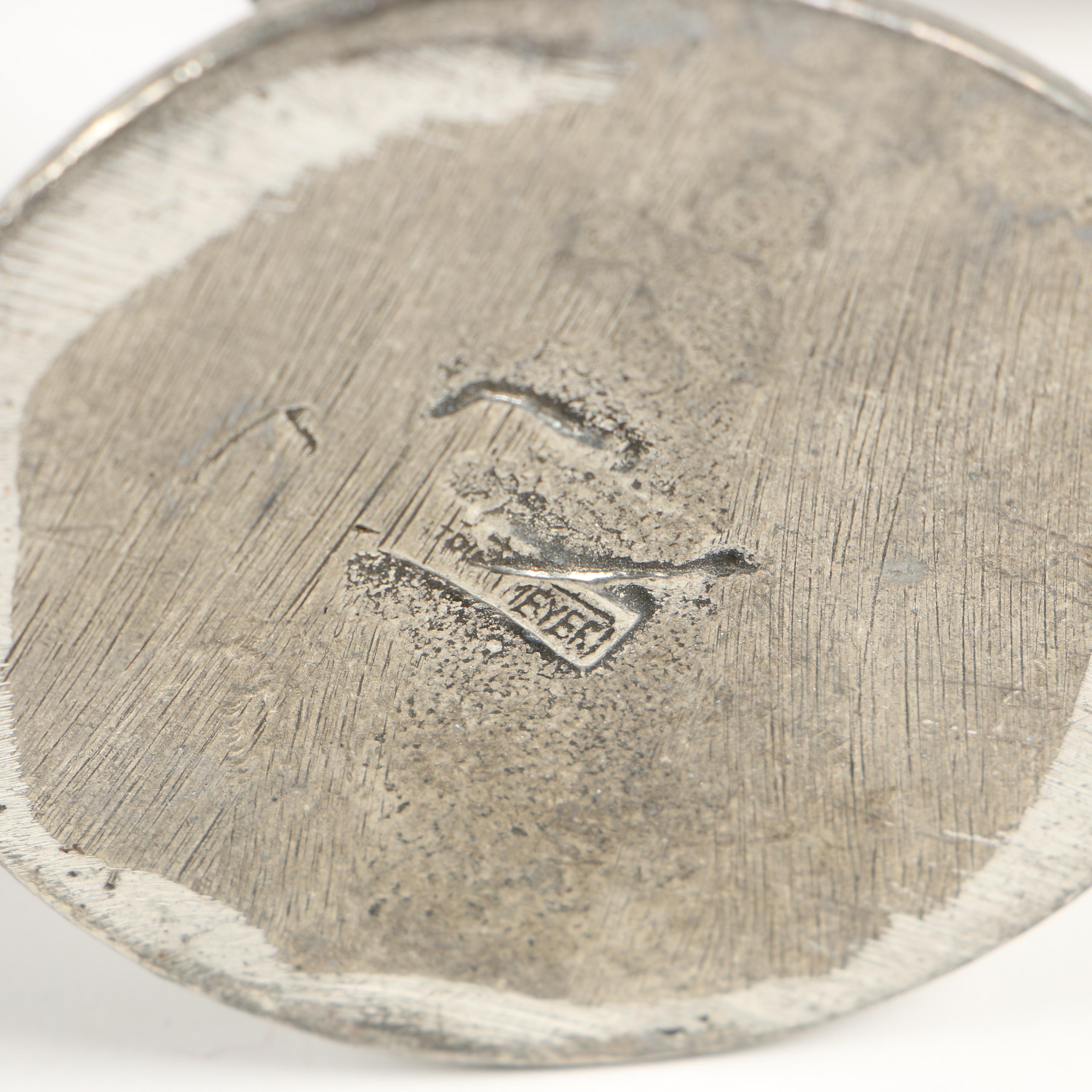 Patrick Meyer Modernist Serpentine Cast Pewter Candlesticks