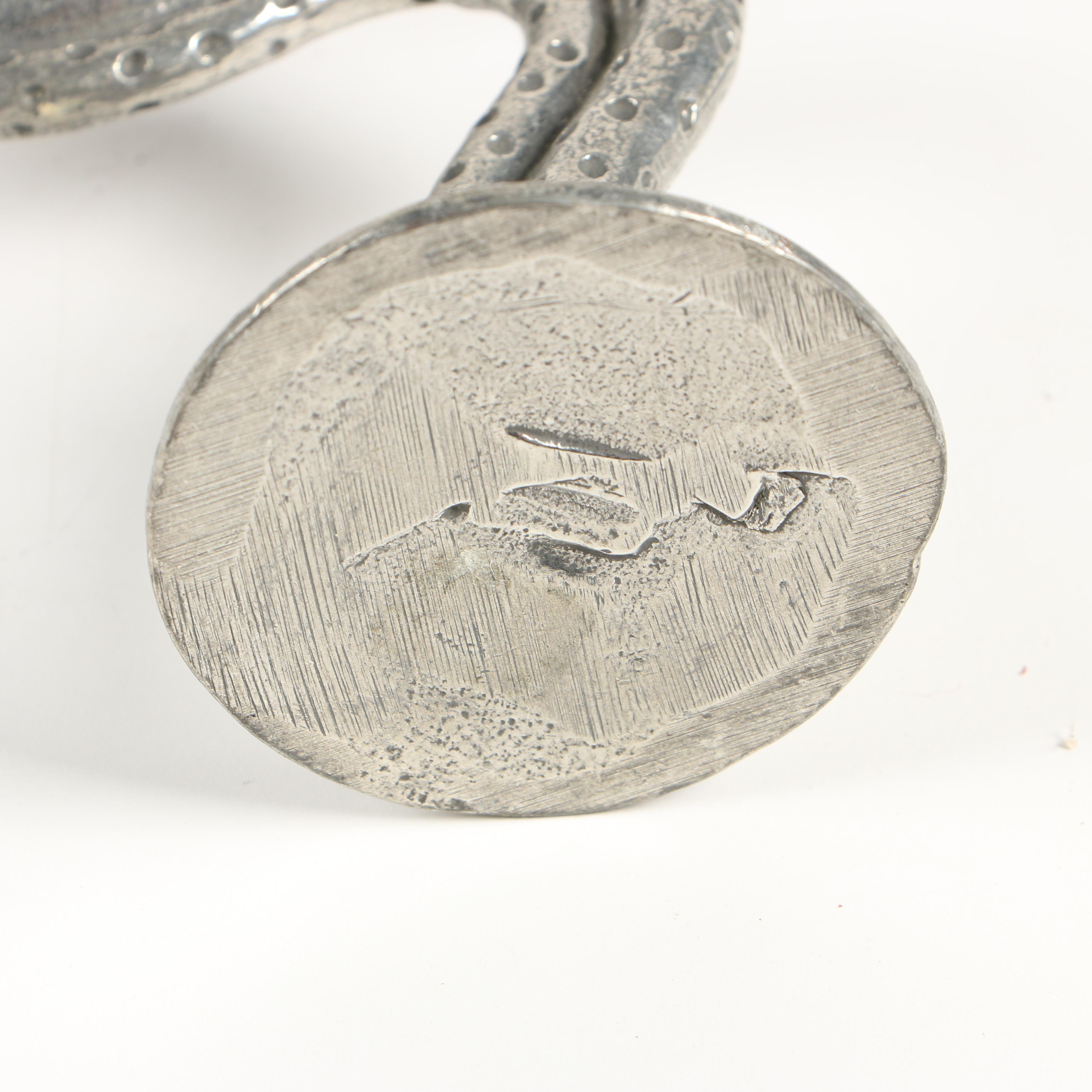 Patrick Meyer Modernist Serpentine Cast Pewter Candlesticks