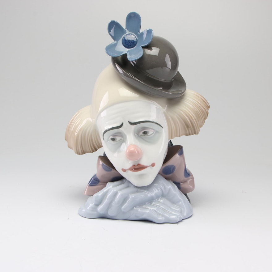 Lladró "Pensive Clown" Porcelain Figurine