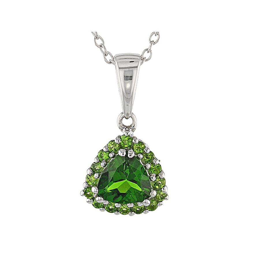 Sterling Silver Diopside Pendant with Chain