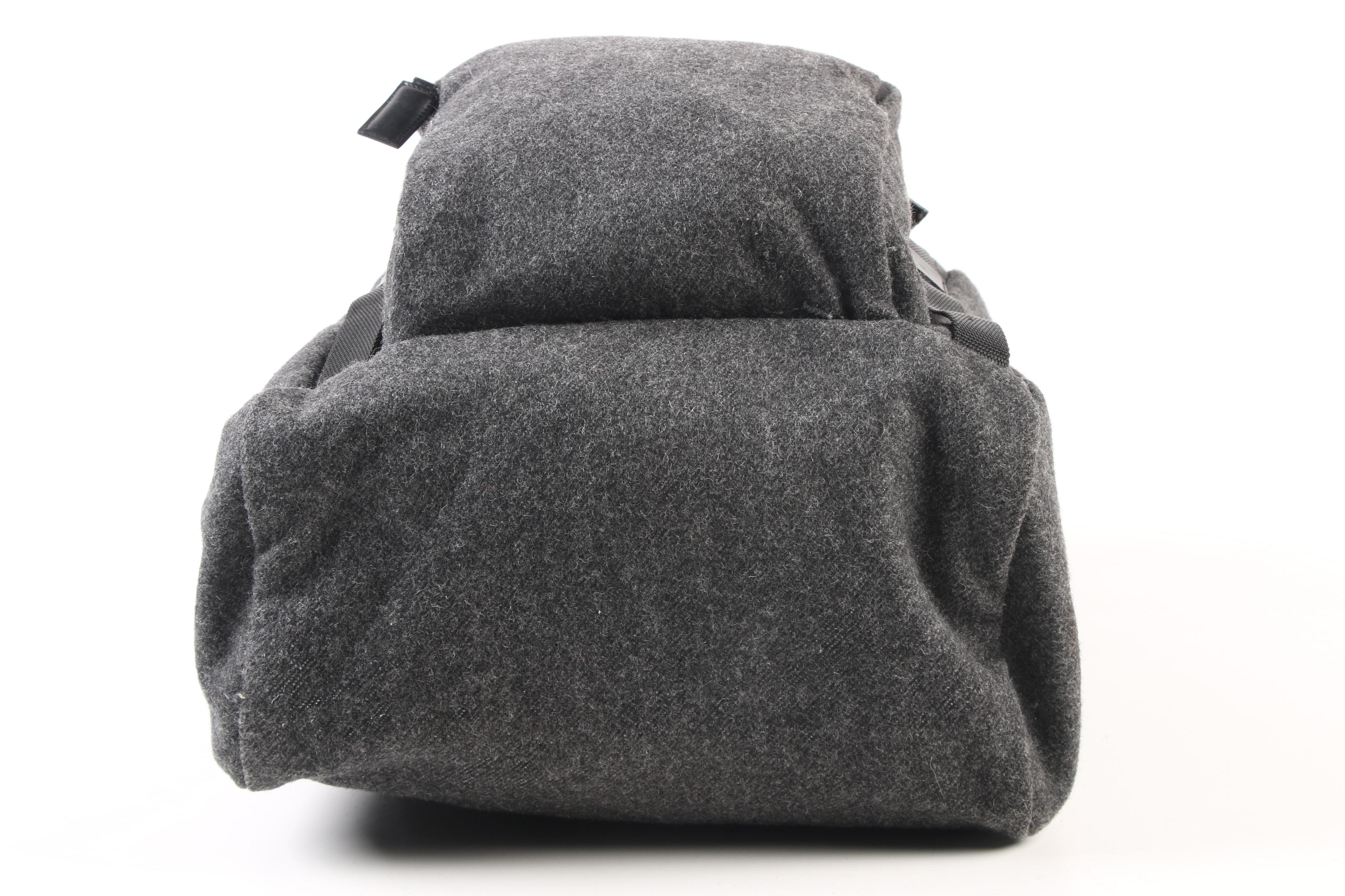 Prada Drawstring Gray Flannel Backpack