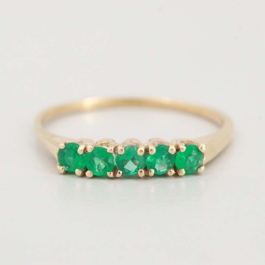 18K Yellow Gold Emerald Ring