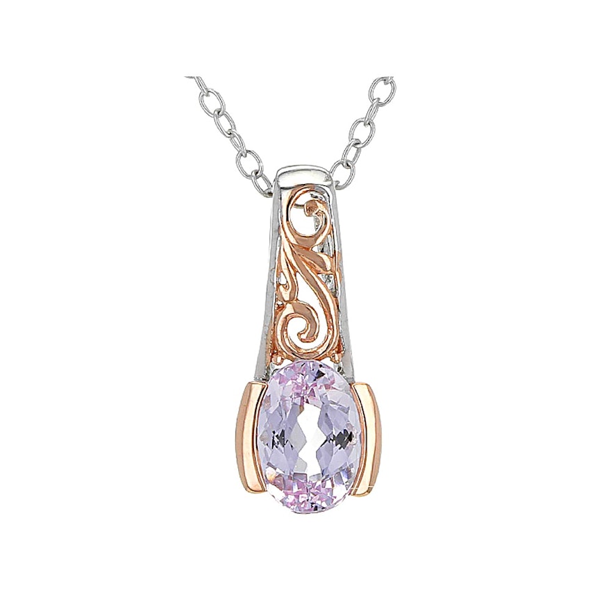 Sterling Silver Topaz Pendant with Chain