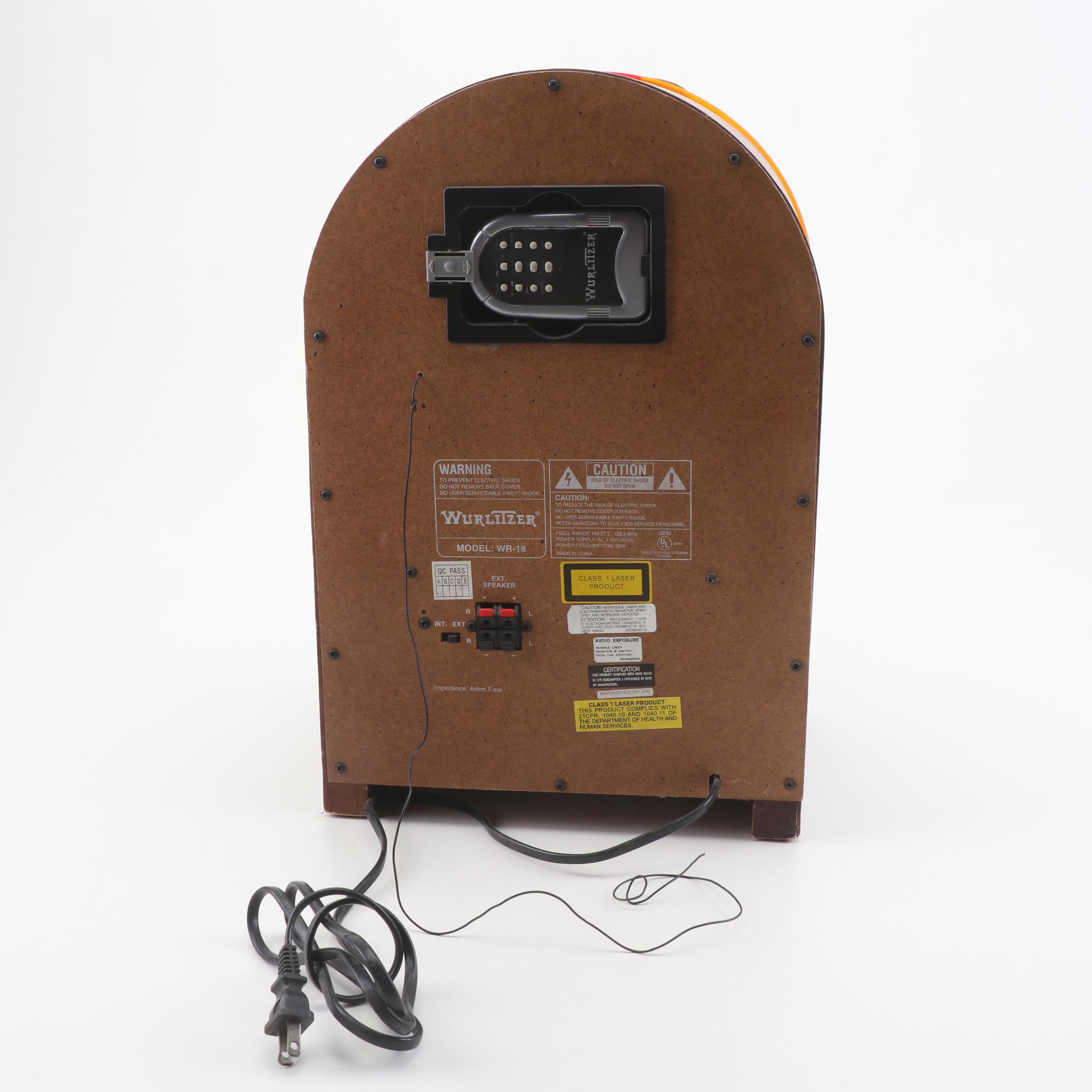 Wurlitzer Mini Bubbler CD Jukebox Model WR-18