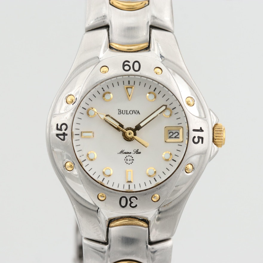 Bulova Marine Star Stainless Steel Wristwatch With Date