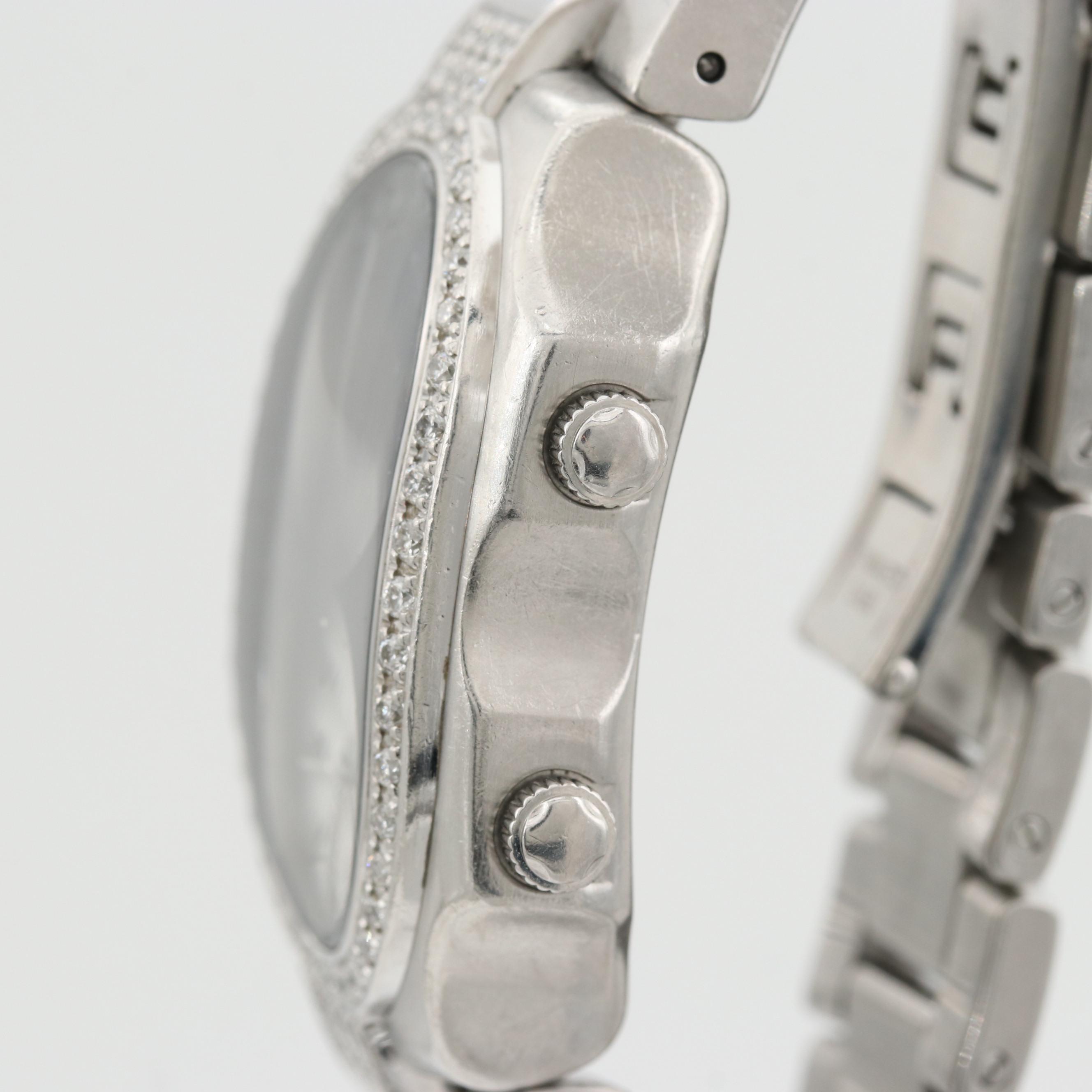 Philip Stein Teslar Dual Time 2.34 CTW Diamond and St. Steel Quartz Watch