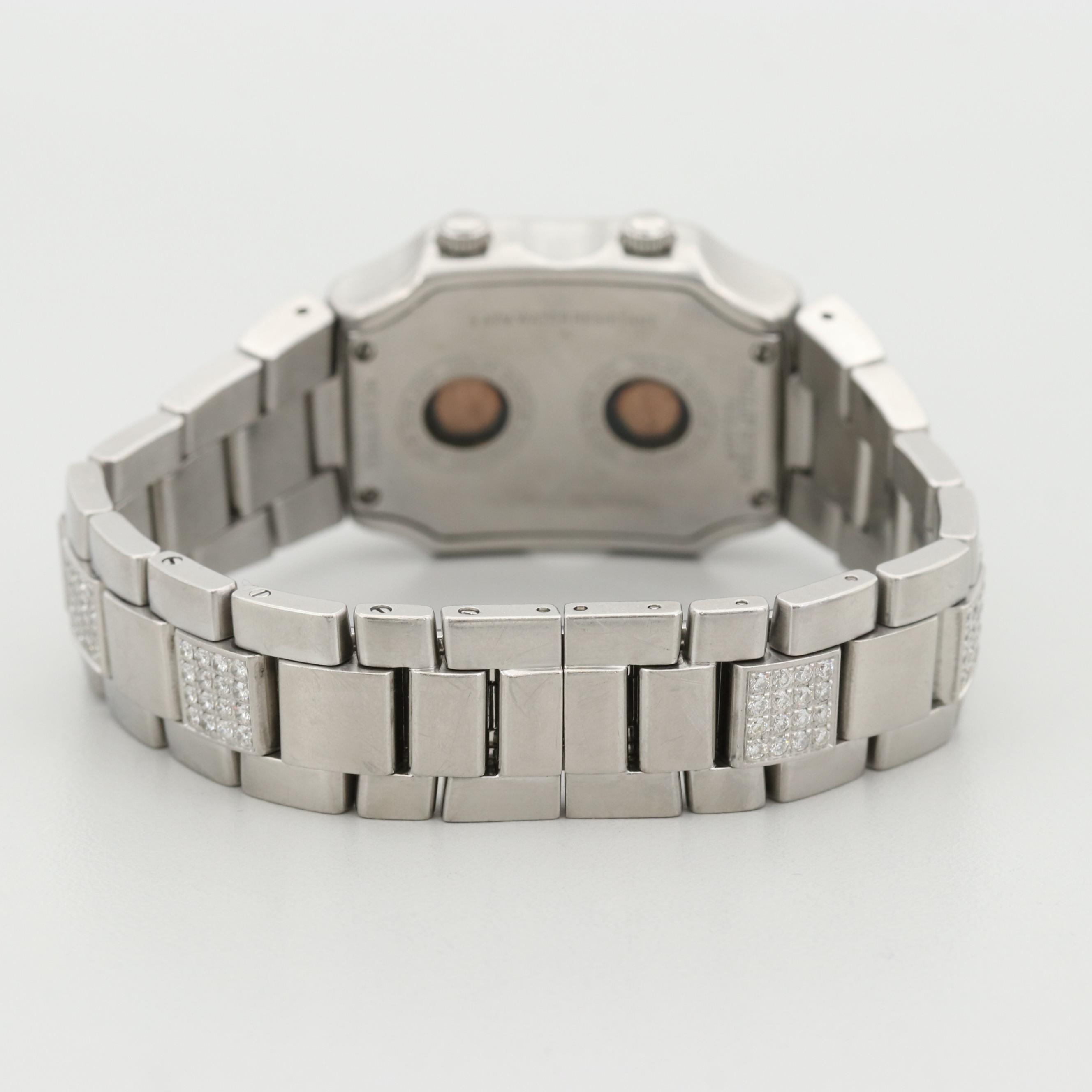 Philip Stein Teslar Dual Time 2.34 CTW Diamond and St. Steel Quartz Watch