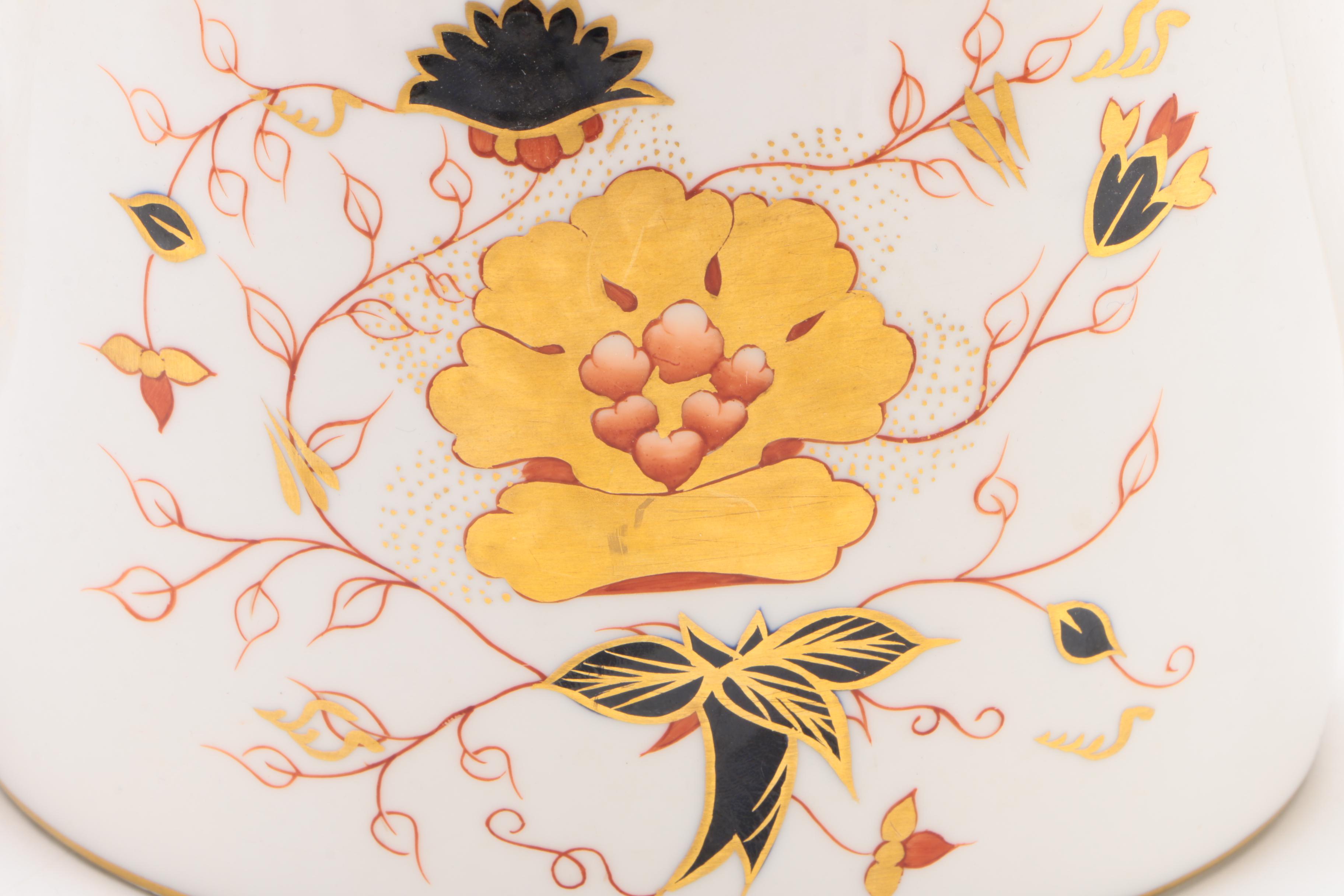 Royal Crown Derby "Traditional Imari" Tea Cups and "Gadroon Rose" Coffee Pot