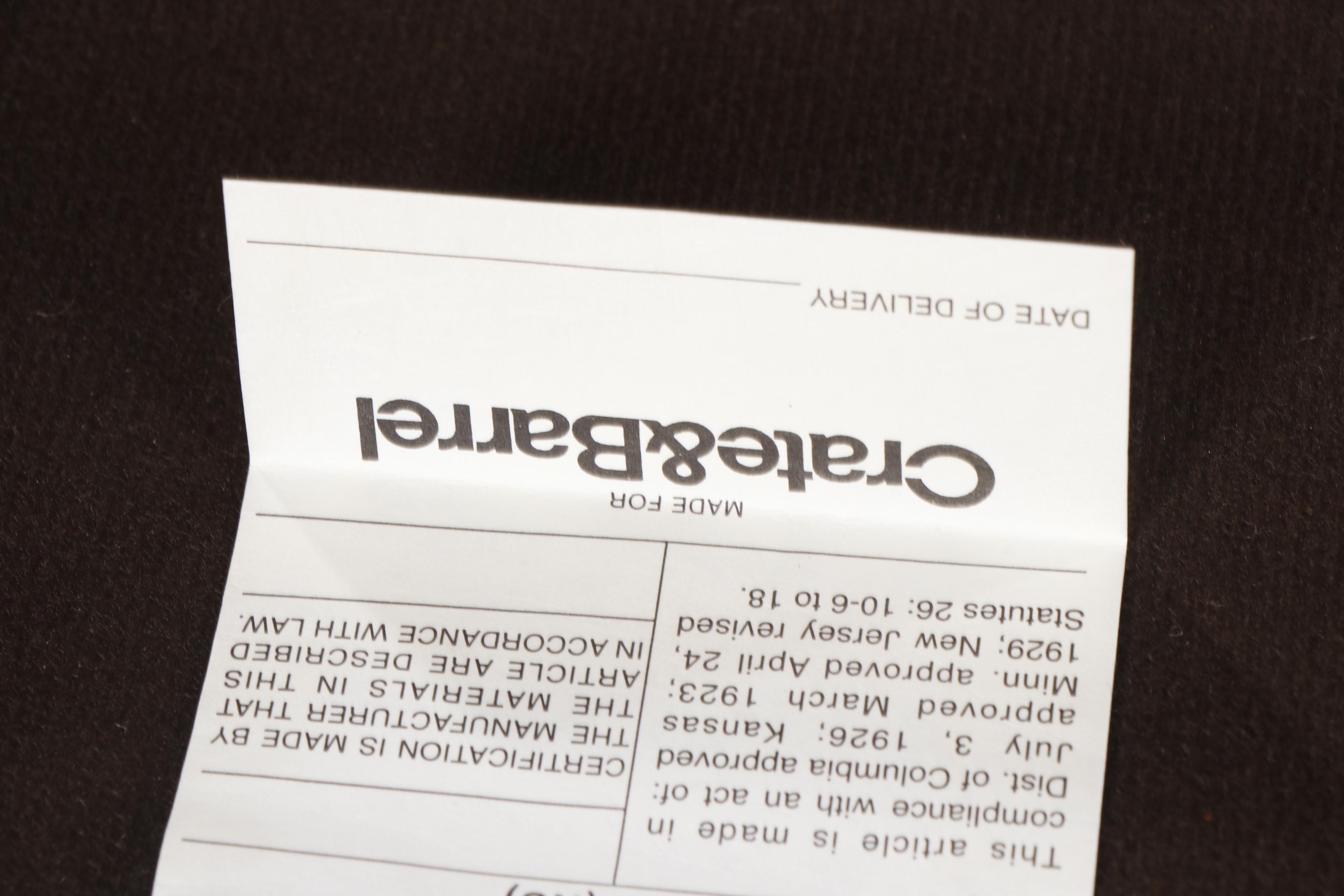 Contemporary Crate & Barrel Red Leather Sleeper Sofa with Teak Feet