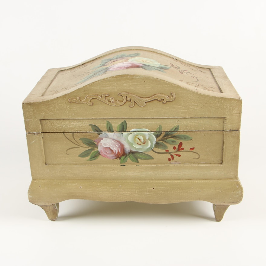 Hand-Painted Storage Chest, Contemporary