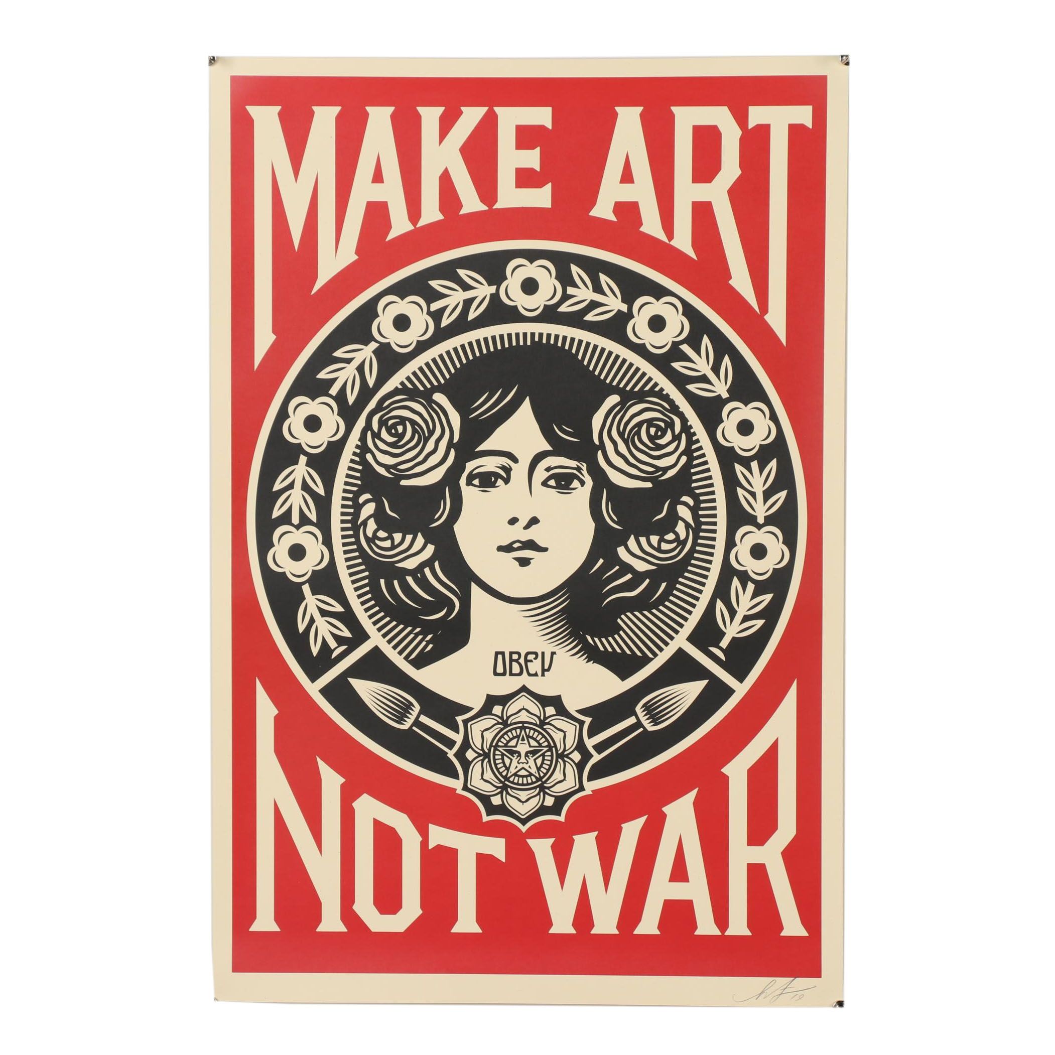 Shepard Fairey Offset Print "Make Art Not War"
