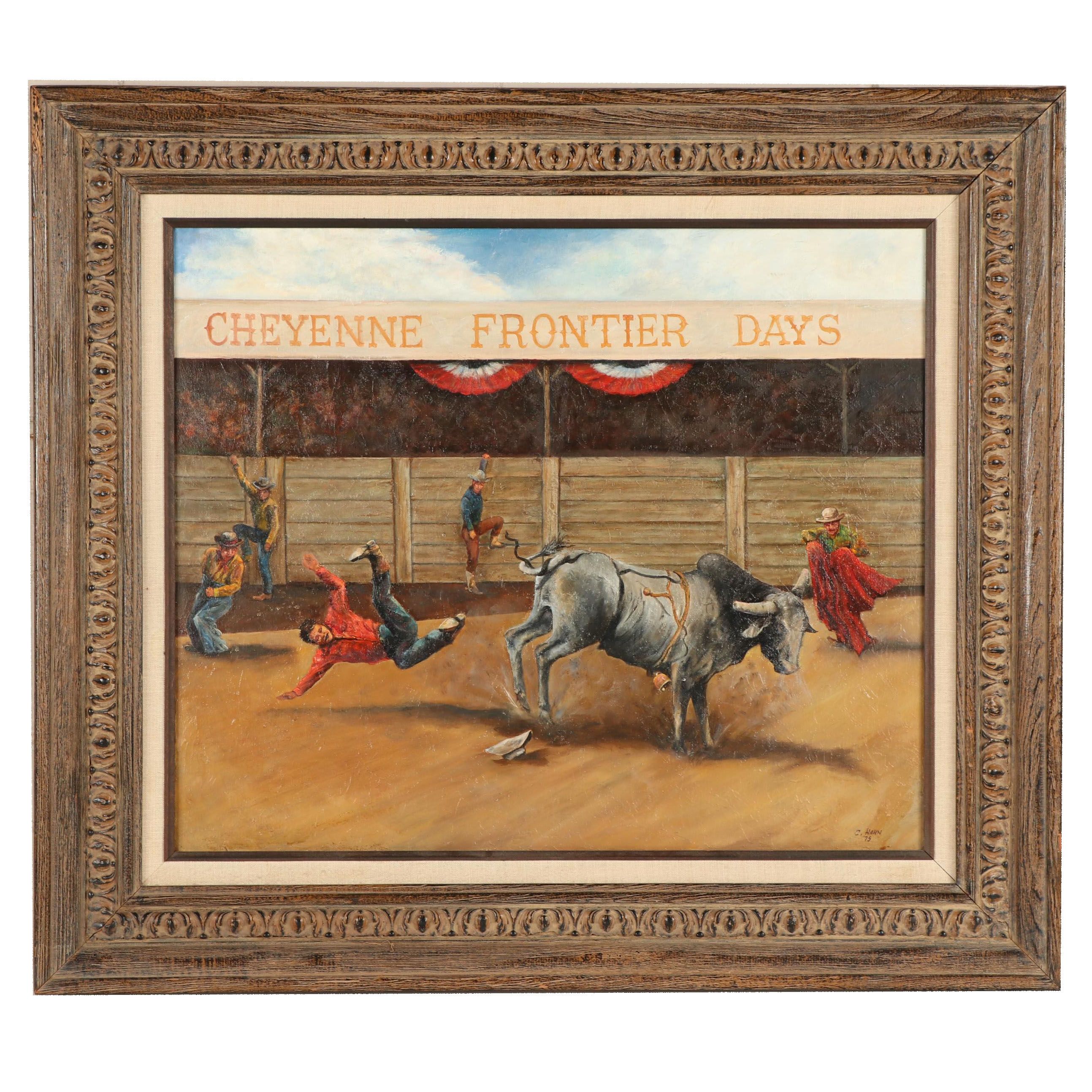 C. Hahn Oil Painting "Cheyenne Frontier Days"