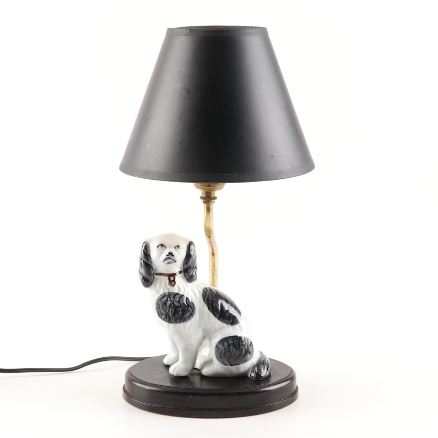 Staffordshire Style Spaniel Figural Table Lamp