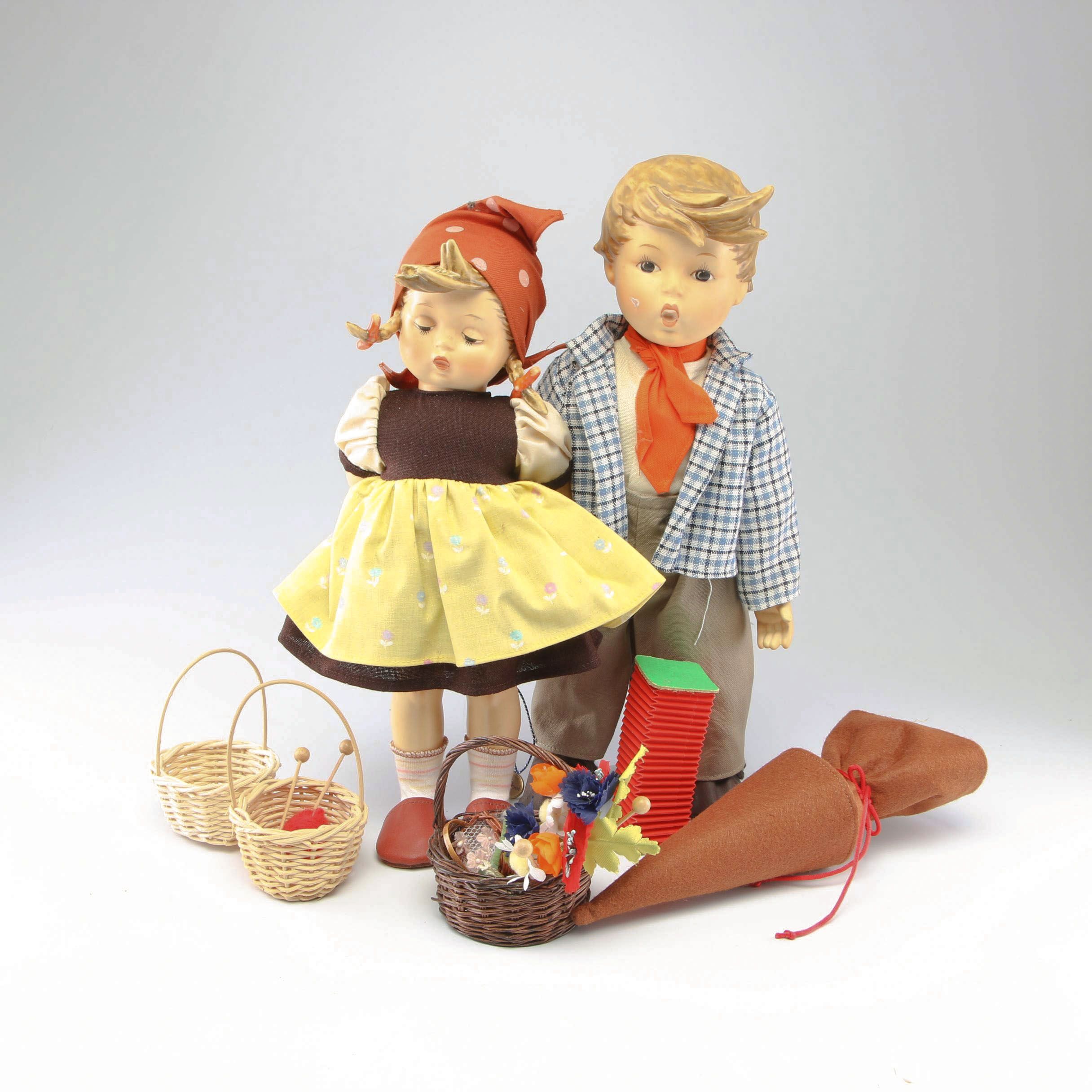 Hummel "Goose Girl" and "Birthday Serenade" Porcelain Dolls