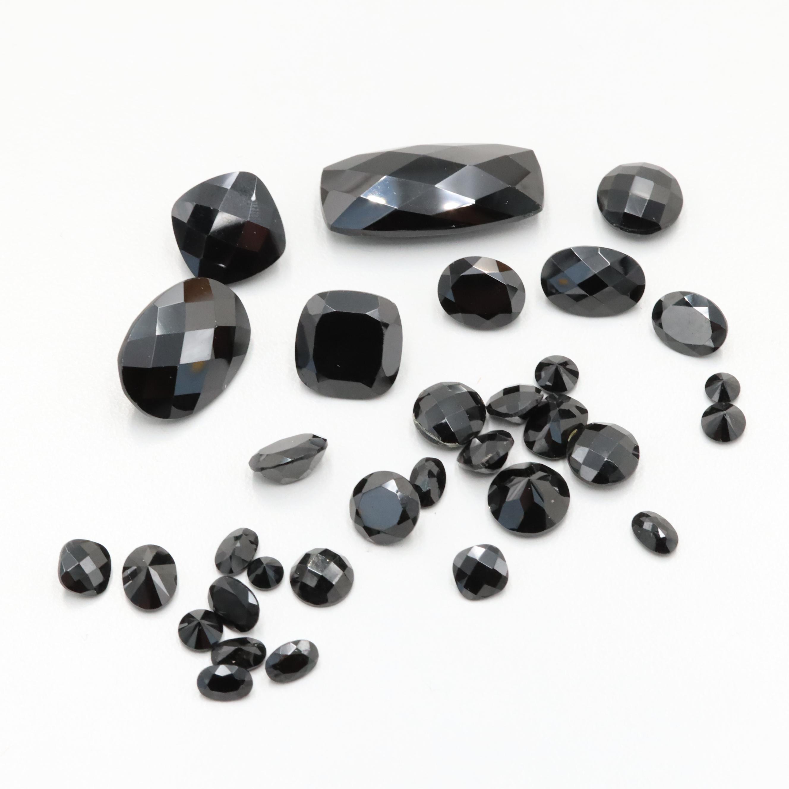 Loose 98.45 CTW Black Spinel