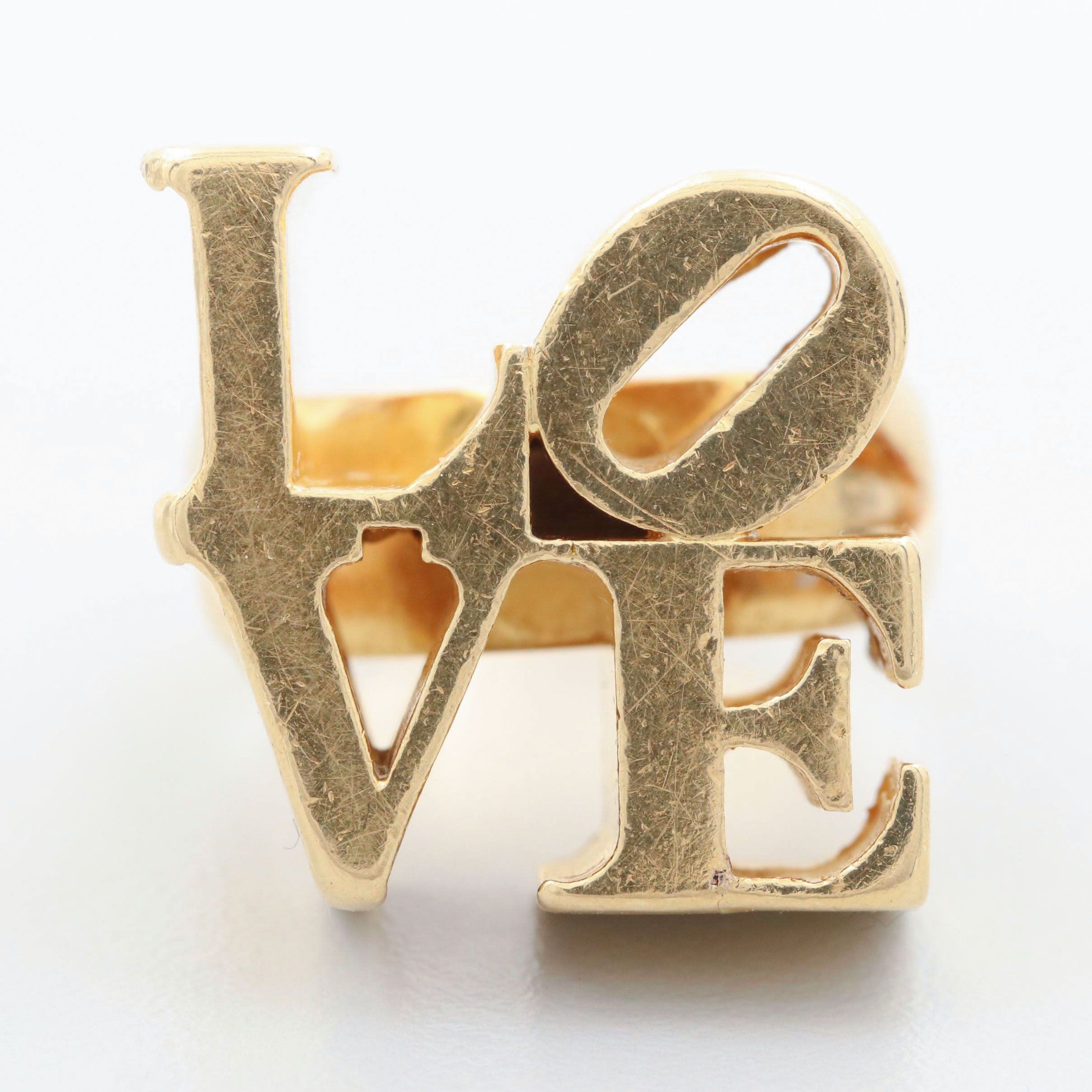 Robert Indiana 18K Yellow Gold "Love" Ring, Numbered 18 of 100