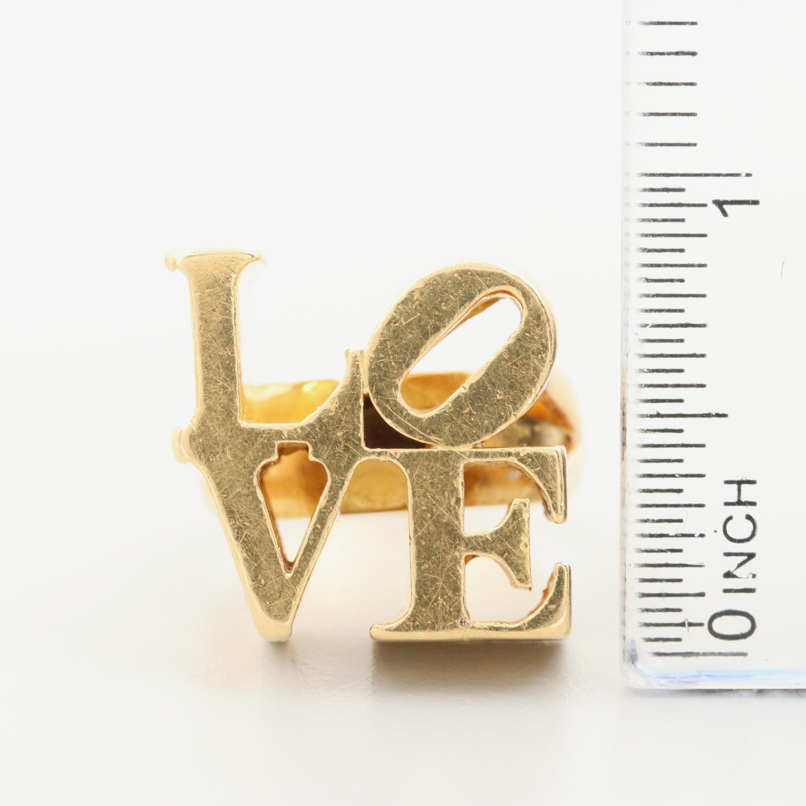 Robert Indiana 18K Yellow Gold "Love" Ring, Numbered 18 of 100