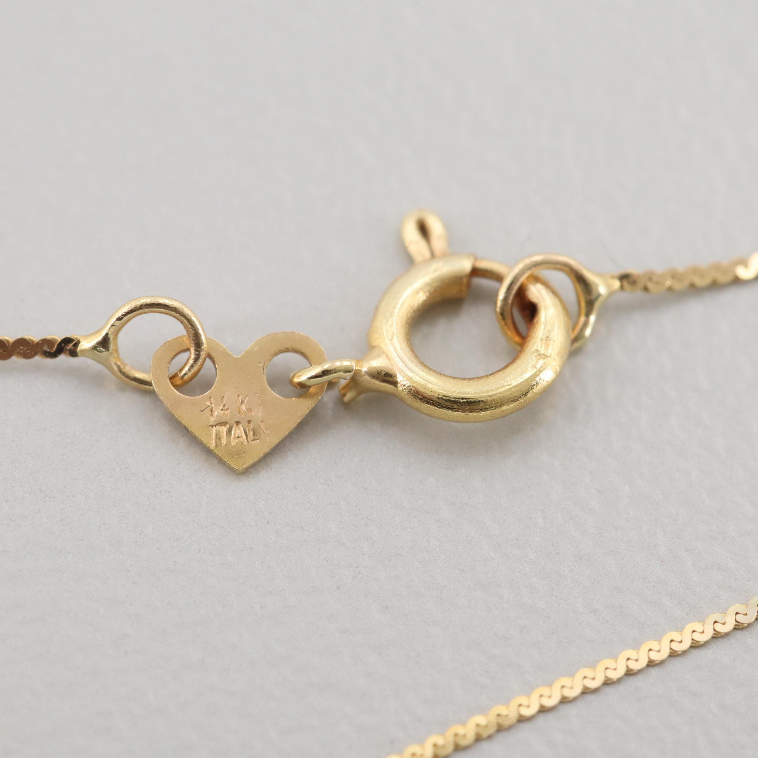 14K Yellow Gold Diamond Pineapple Necklace