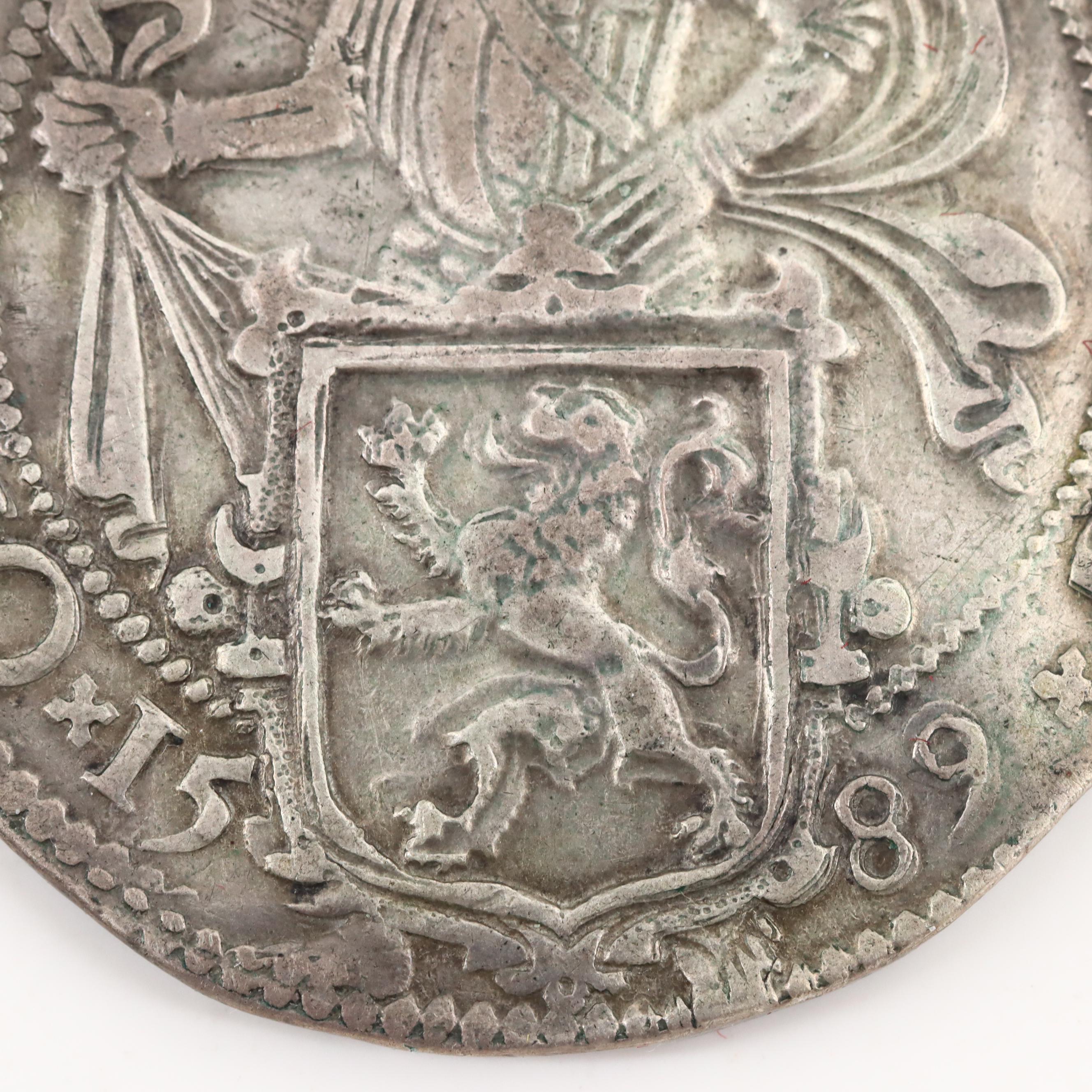 1589 Netherlands, Holland Leeuwendaalder or "Lion Dollar" Silver Coin