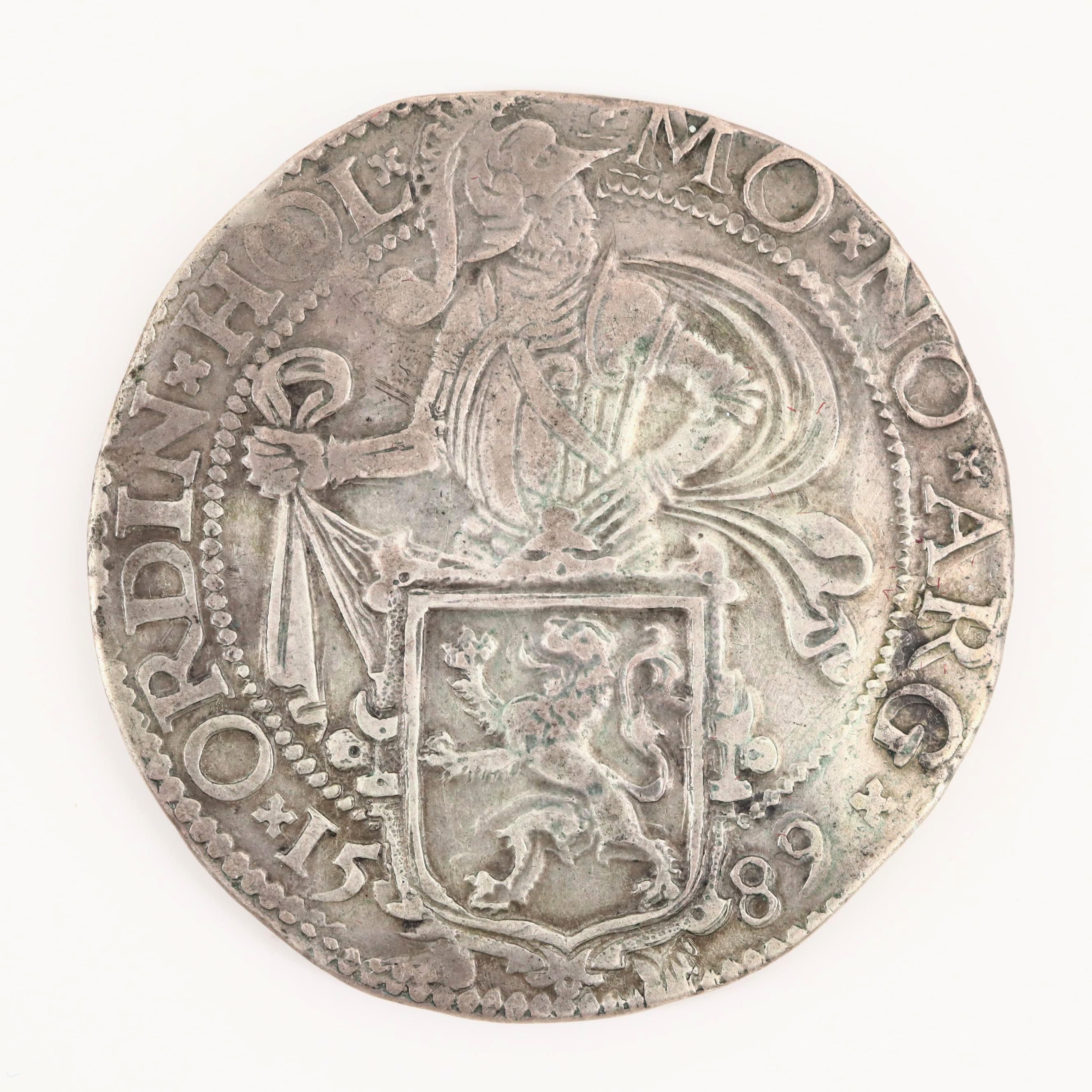 1589 Netherlands, Holland Leeuwendaalder or "Lion Dollar" Silver Coin