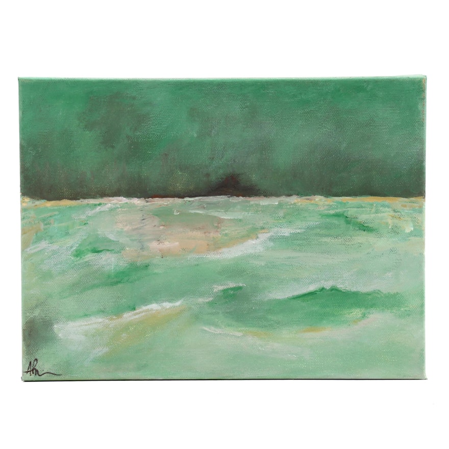 Angela Phipps Acrylic Painting of the Sea