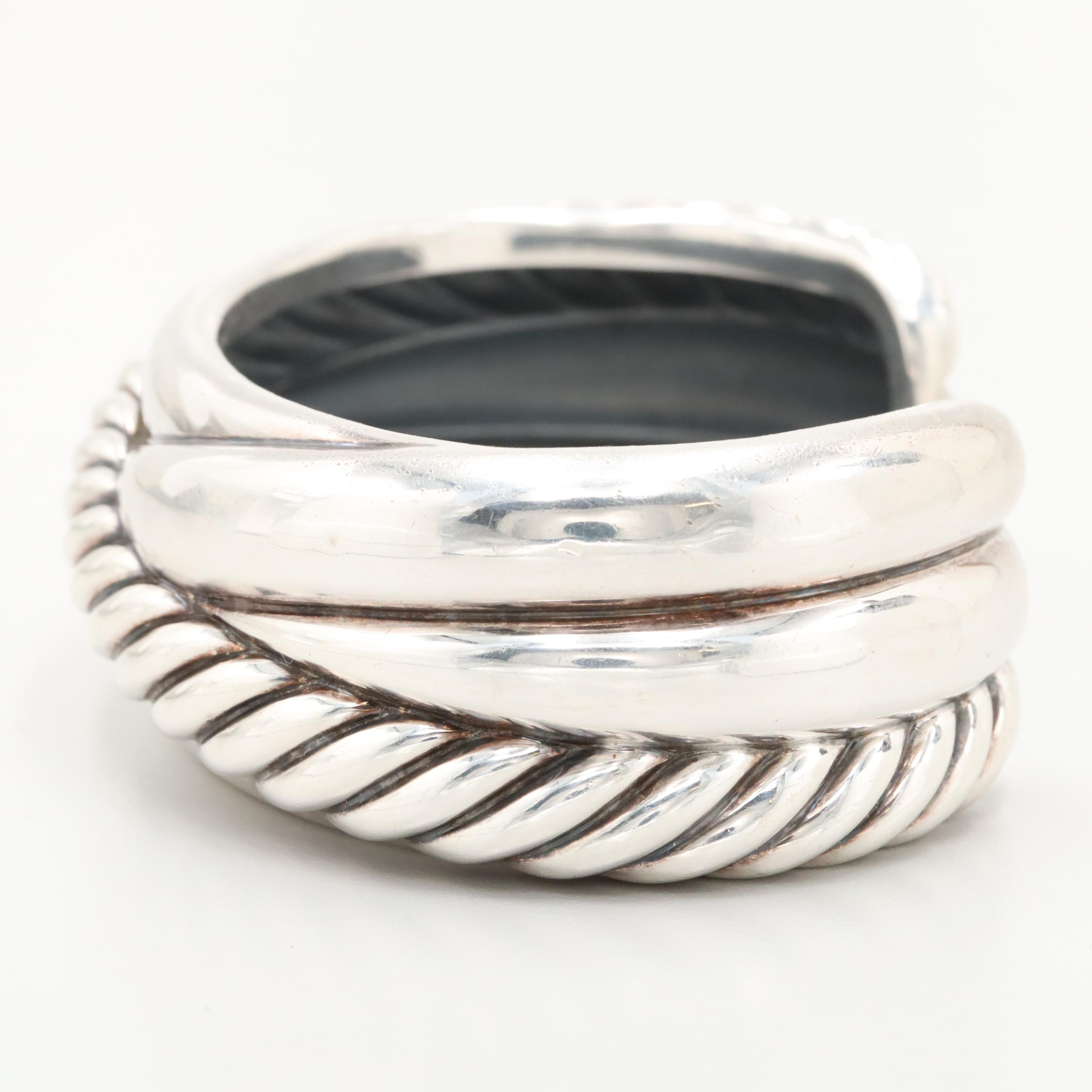 David Yurman Sterling Silver Crossover Cuff Bracelet