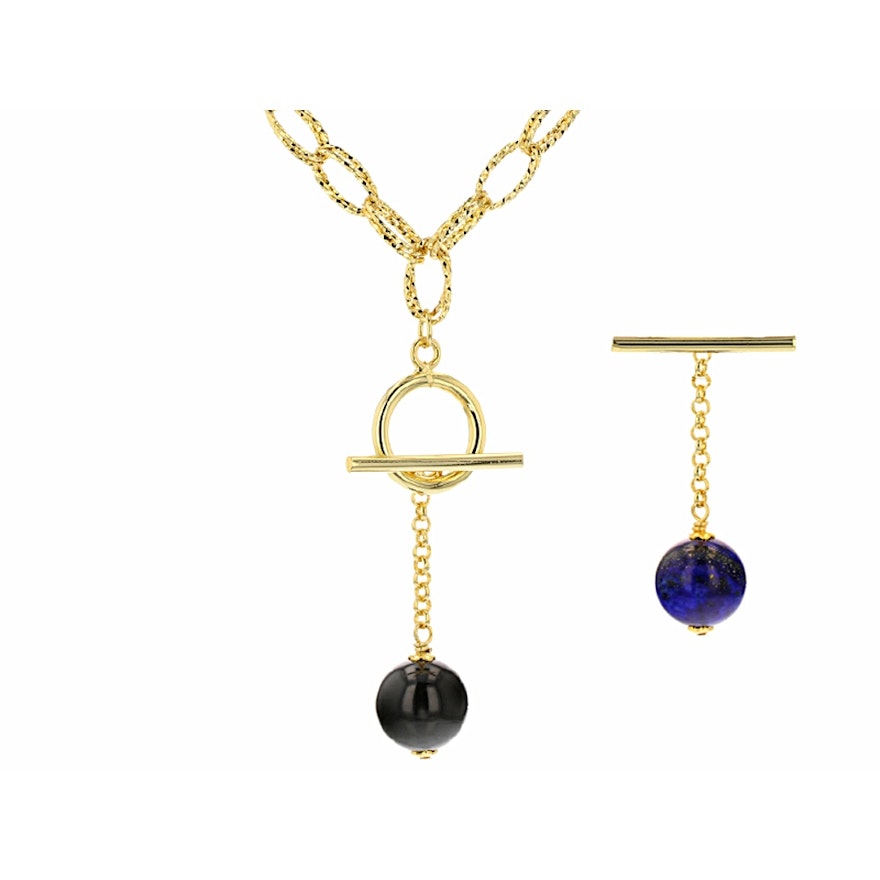 Costume Lapis Lazuli and Agate Necklace