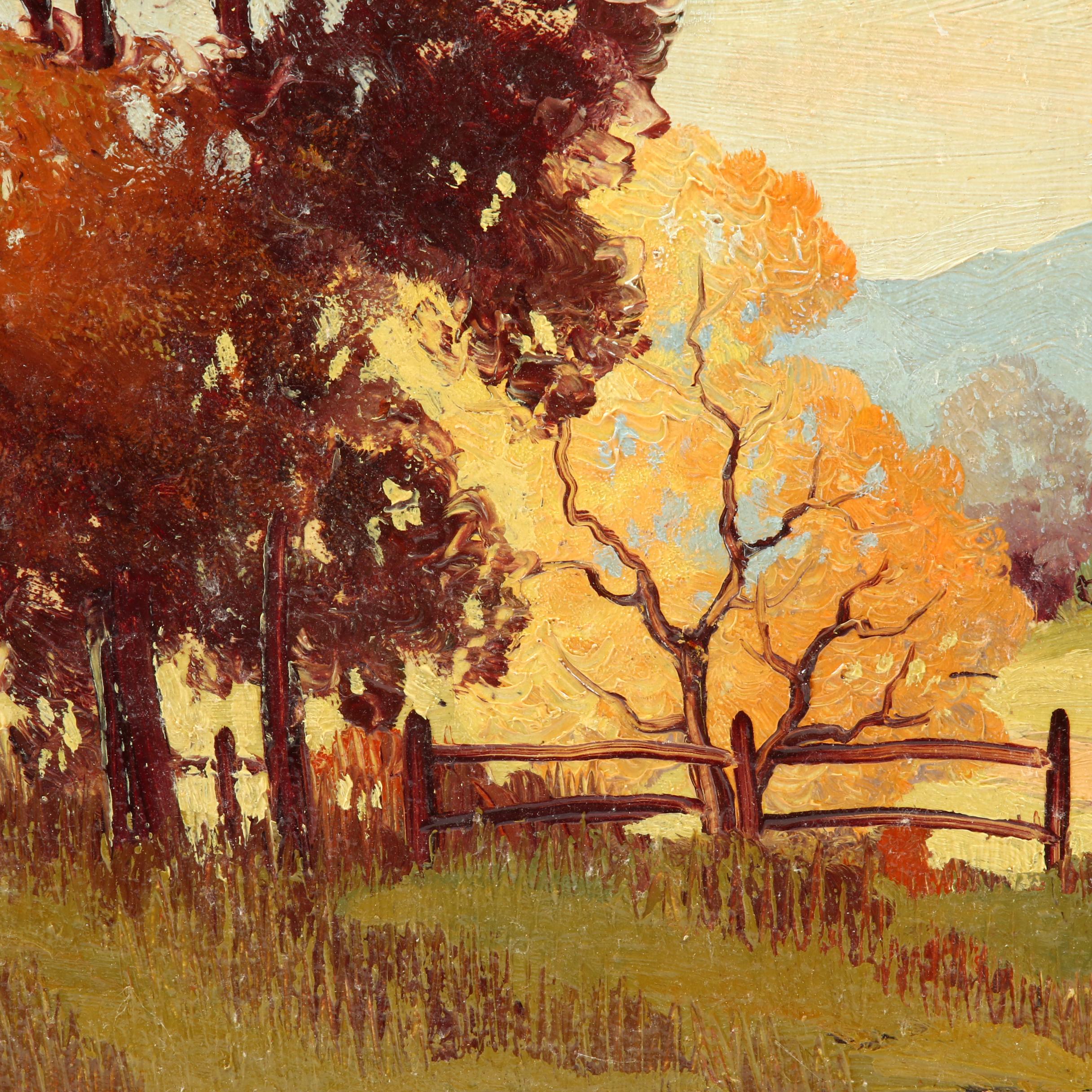 Ernest Fredericks Oil Painting of Autumn Landscape