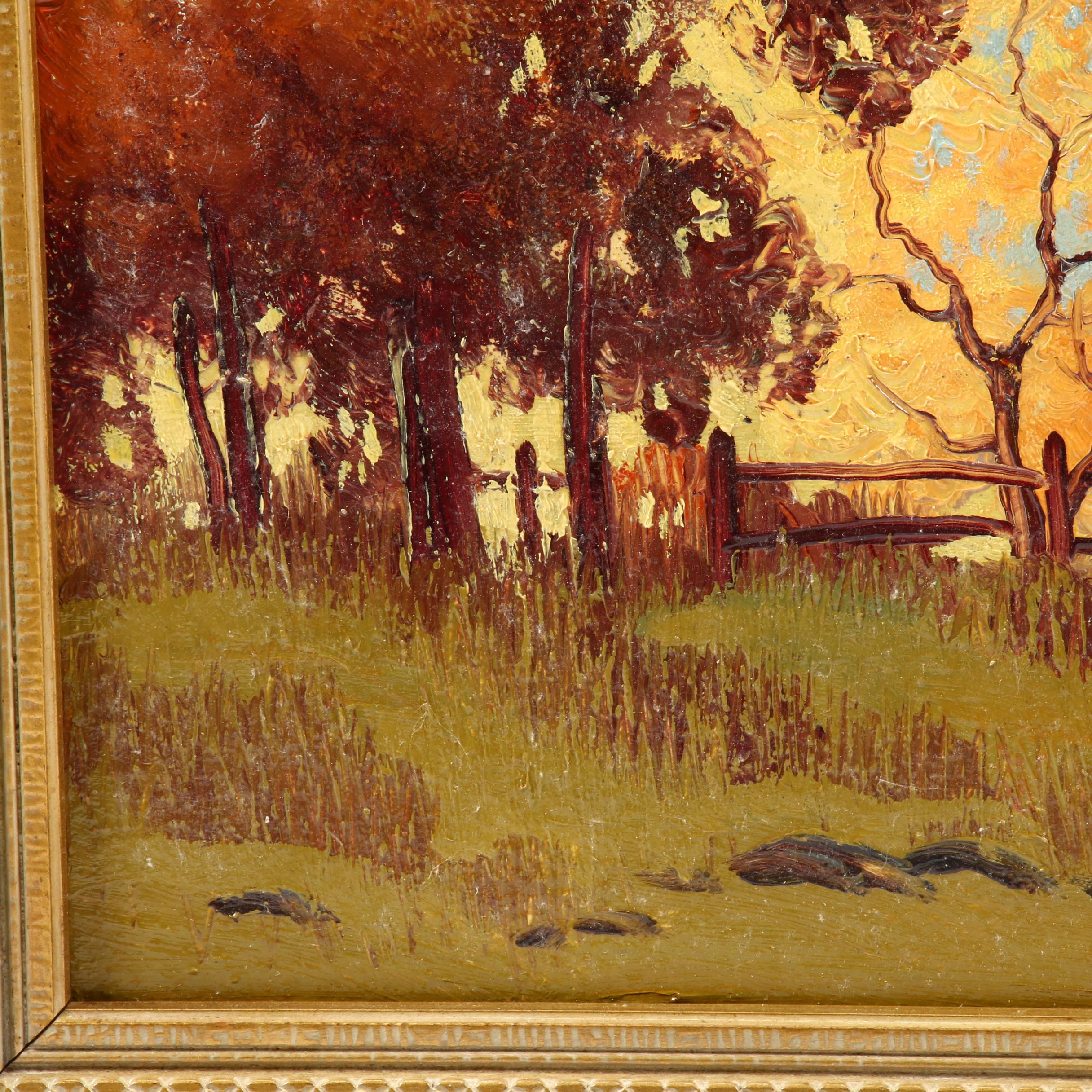 Ernest Fredericks Oil Painting of Autumn Landscape