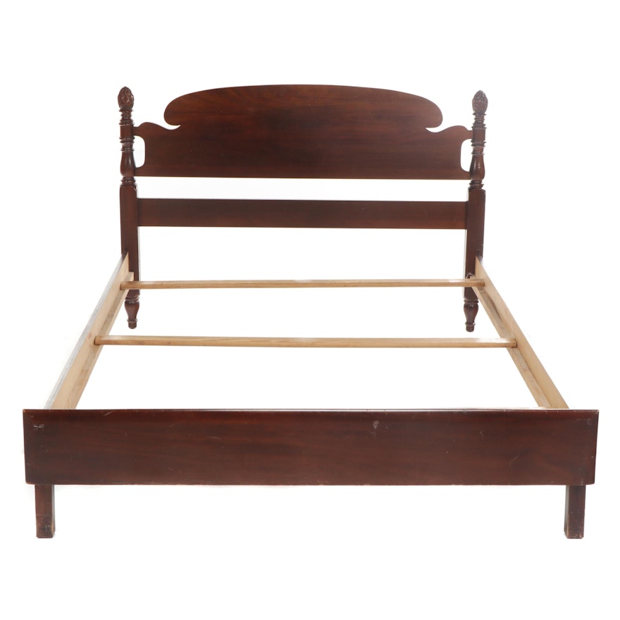 Transitional Federal Style Mahogany Full Bed Frame