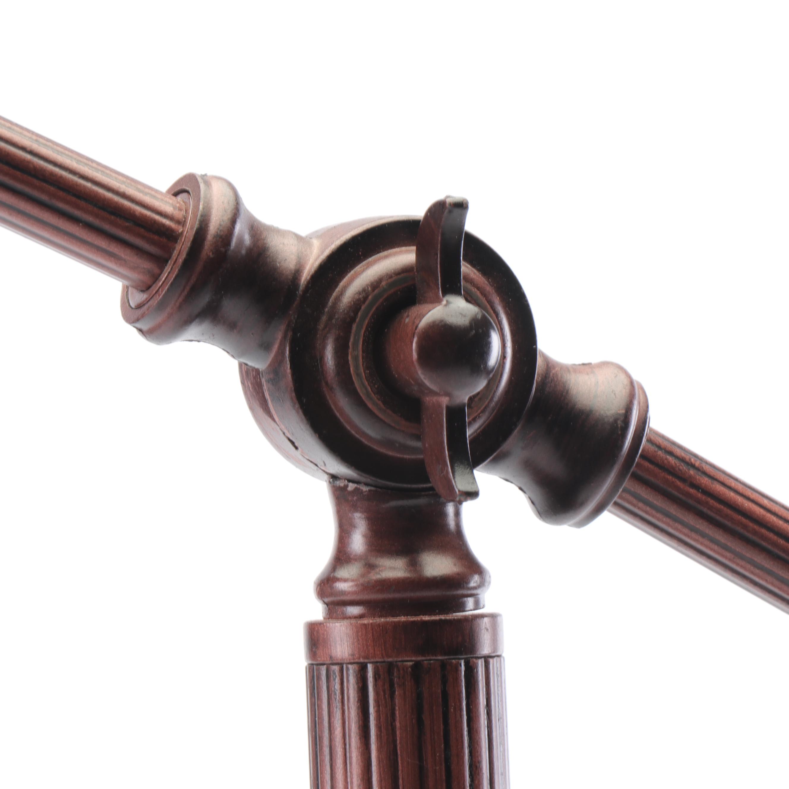 Craftsman Style Adjustable Desk Lamp with Slag and Stained Glass Shade