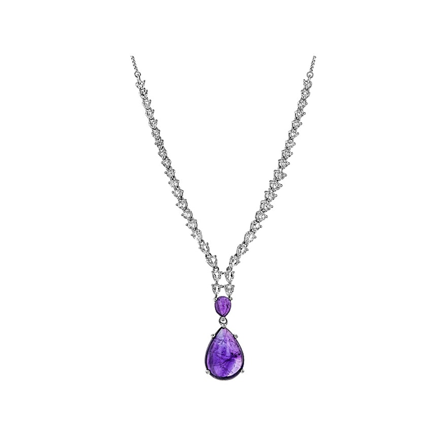 Sterling Silver Amethyst and Topaz Necklace