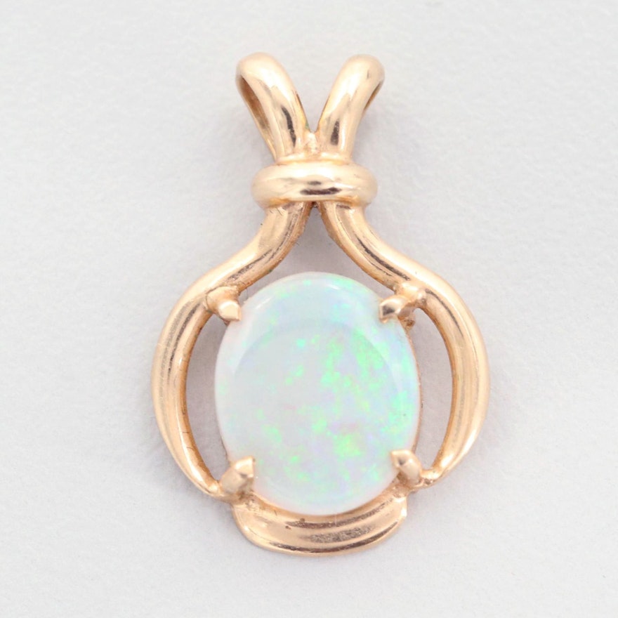 14K Yellow Gold Opal Pendant