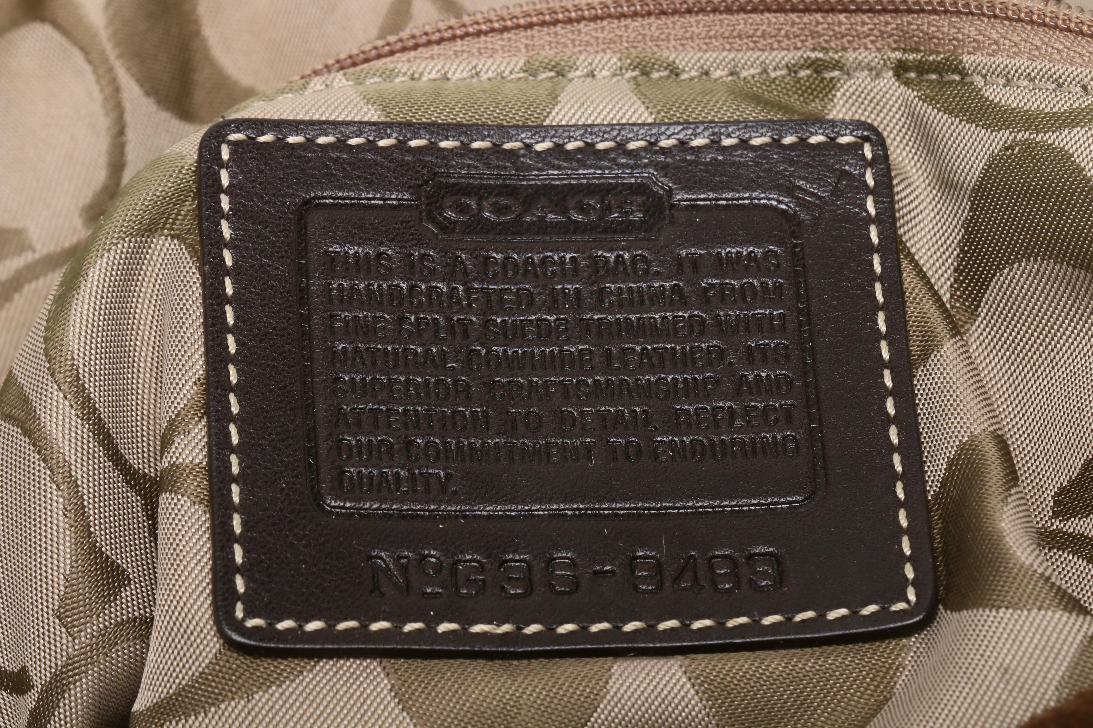 Coach Brown Suede Flap Front Hobo Bag with Leather Strap