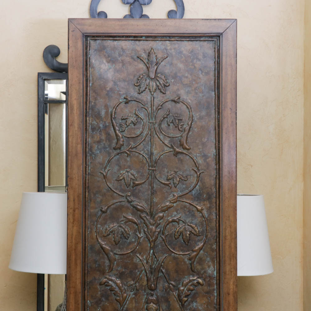 Contemporary Embossed Metal Wall Panels by Maitland-Smith, Set of Two