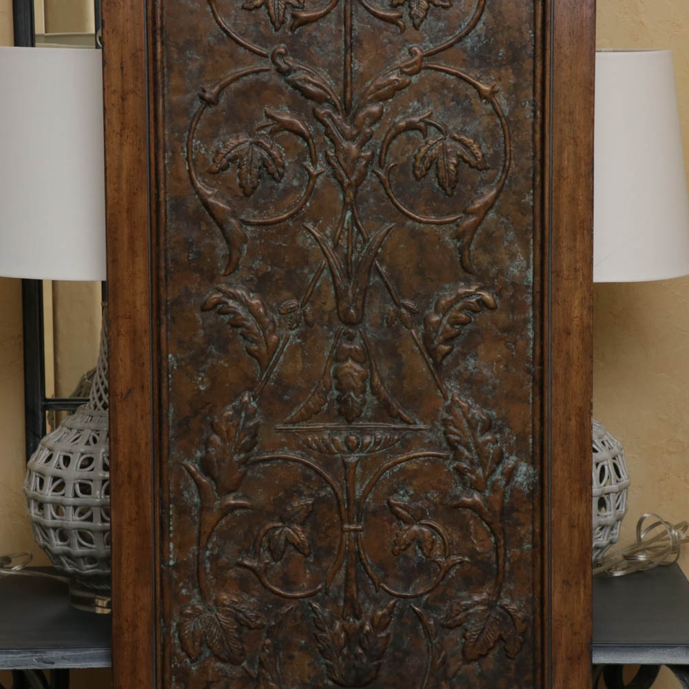 Contemporary Embossed Metal Wall Panels by Maitland-Smith, Set of Two