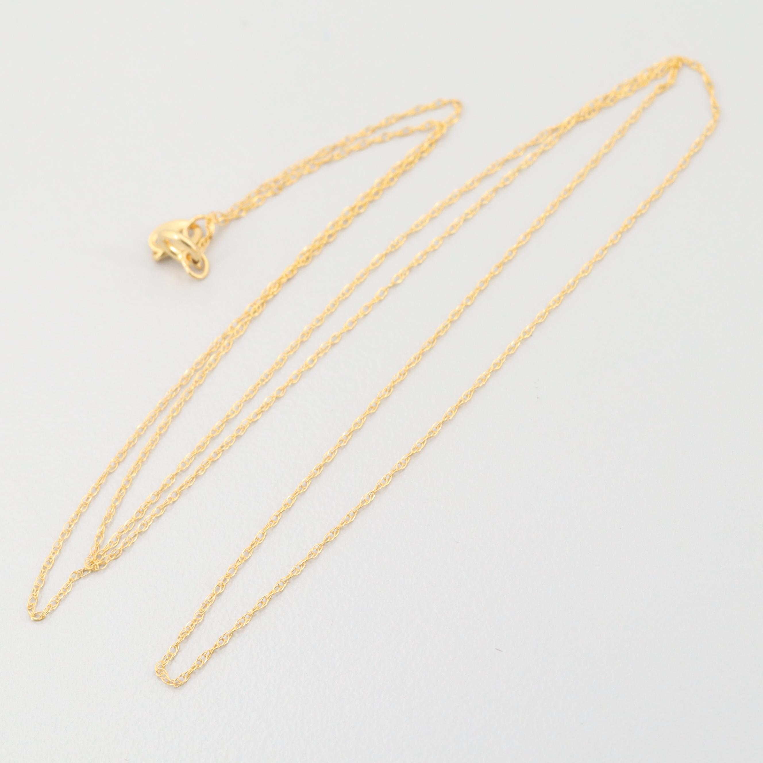 10K Yellow Gold Loose Rope Chain Necklace