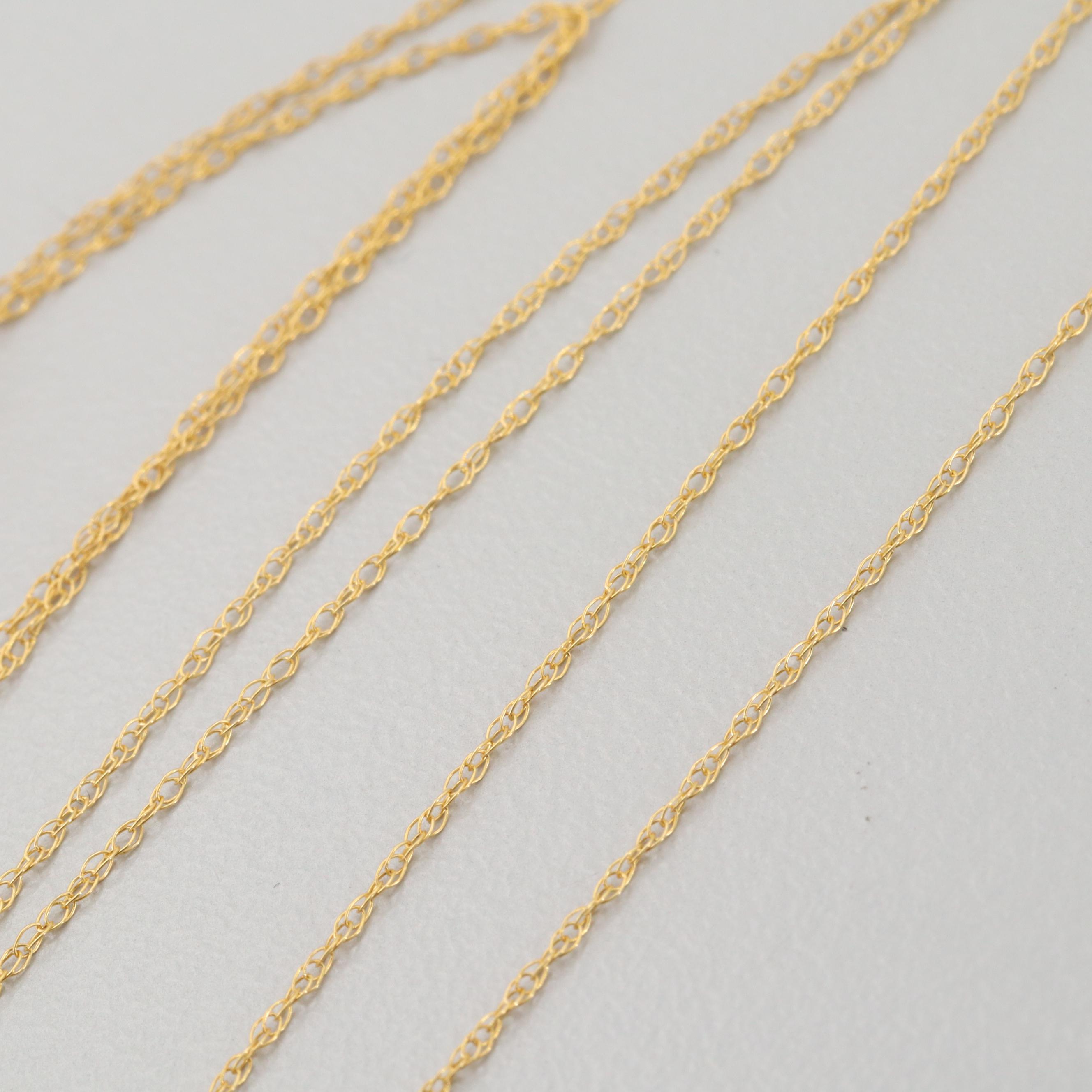 10K Yellow Gold Loose Rope Chain Necklace