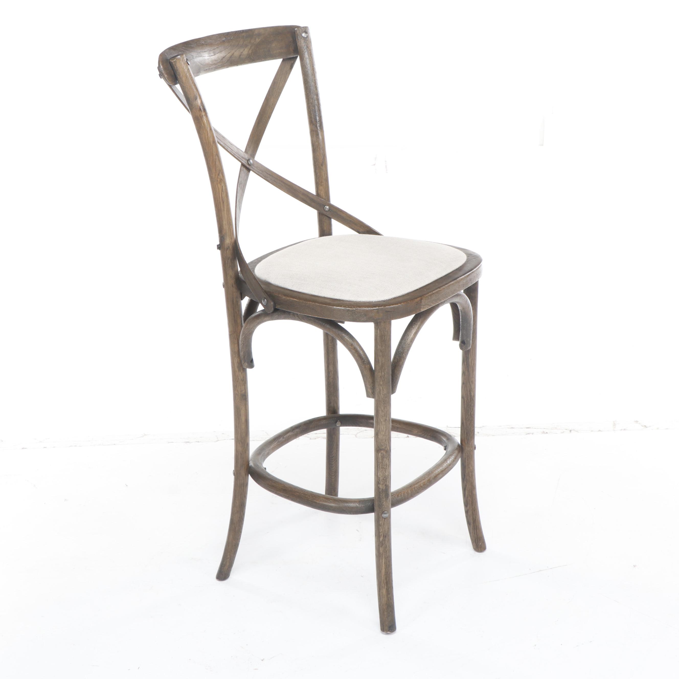 Restoration Hardware "Madeleine" Armless Counter Stool in Burnt Oak