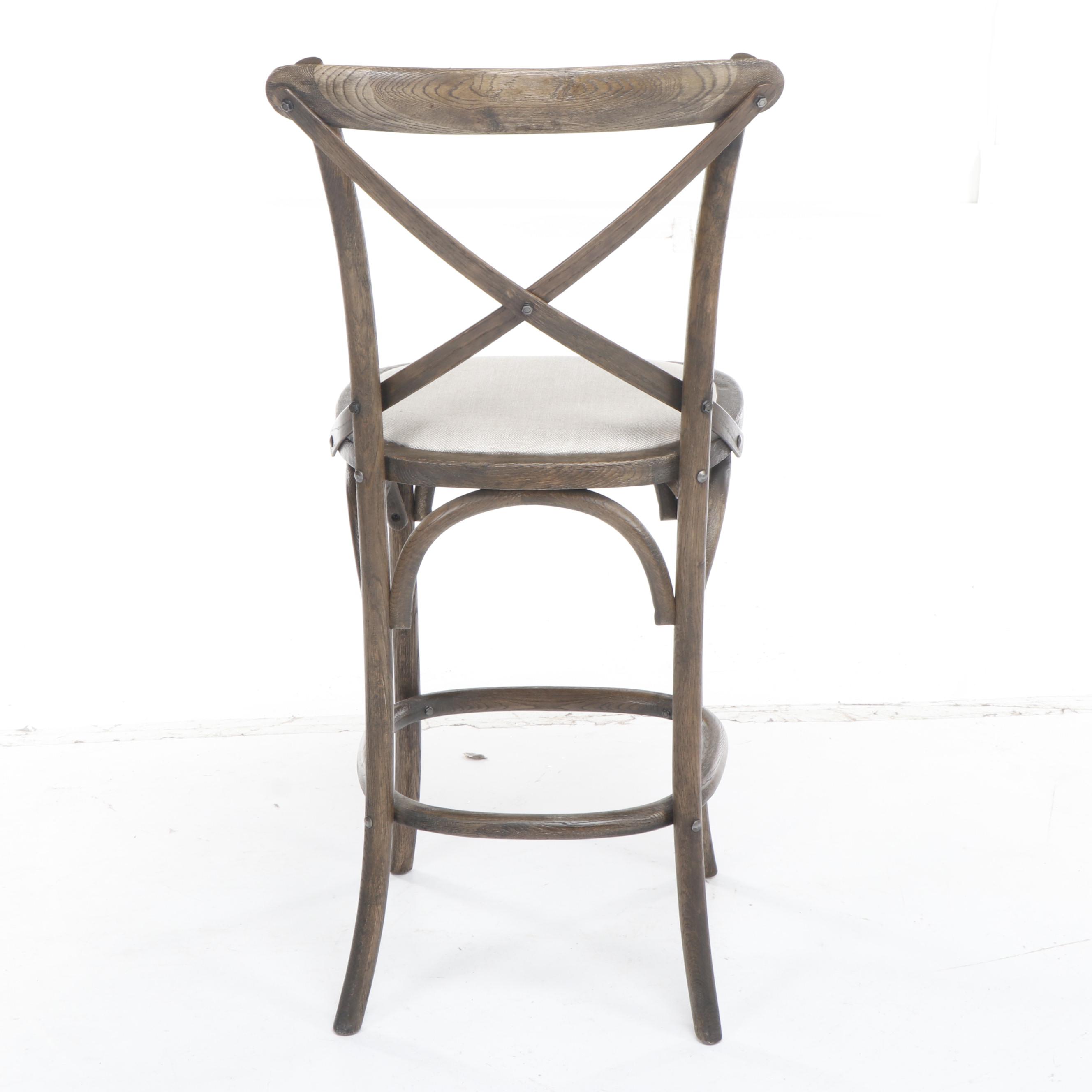 Restoration Hardware "Madeleine" Armless Counter Stool in Burnt Oak