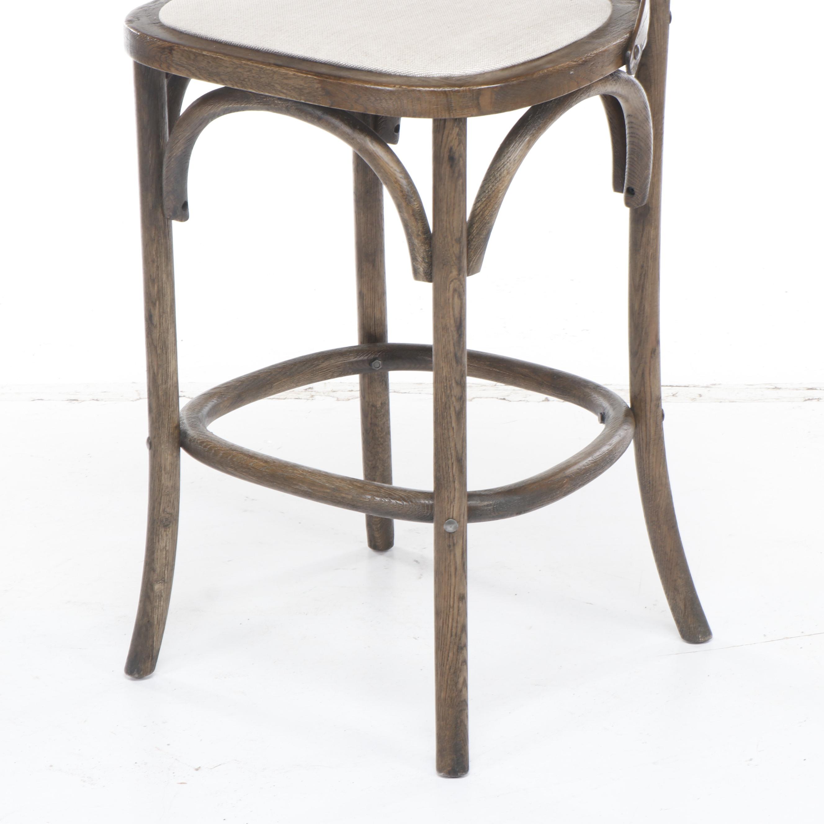 Restoration Hardware "Madeleine" Armless Counter Stool in Burnt Oak