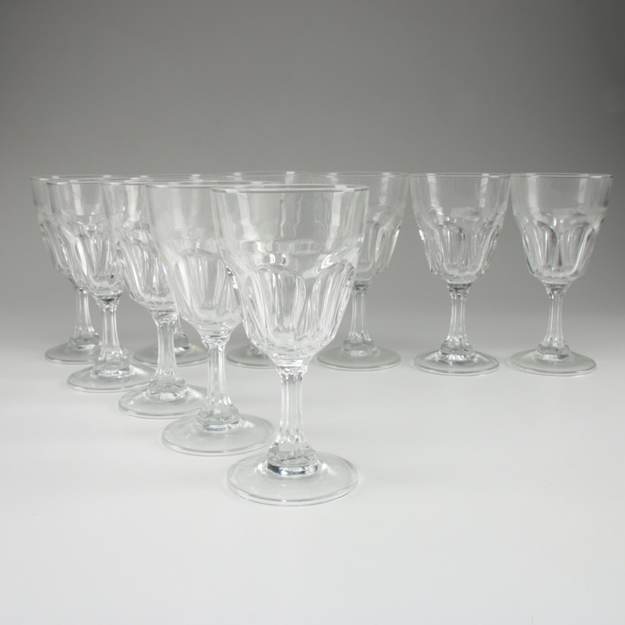 Arcoroc Thumbprint Glass Water Goblets